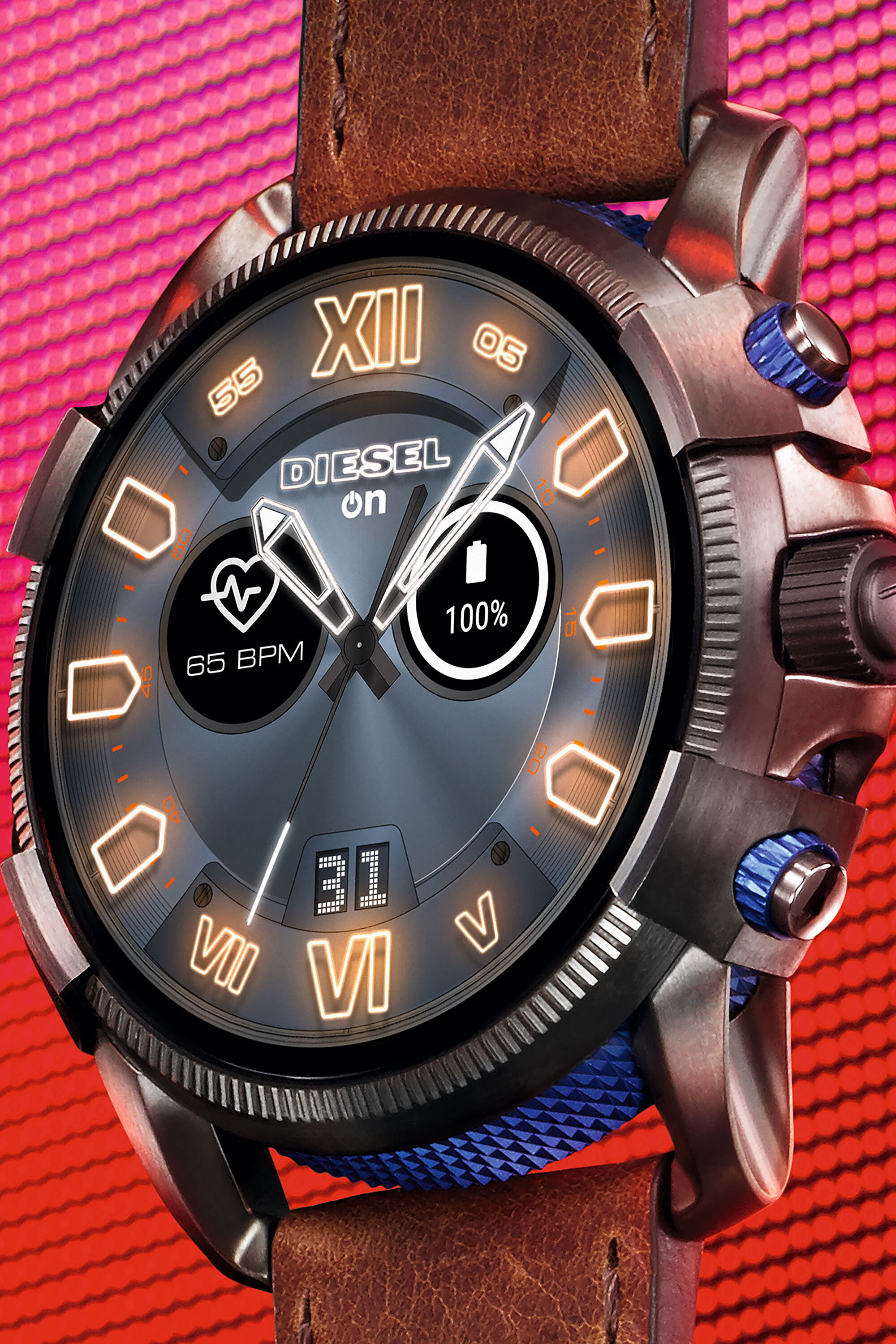 DT2009 Homme Full Guard 2.5 smartwatch cuir marron Diesel