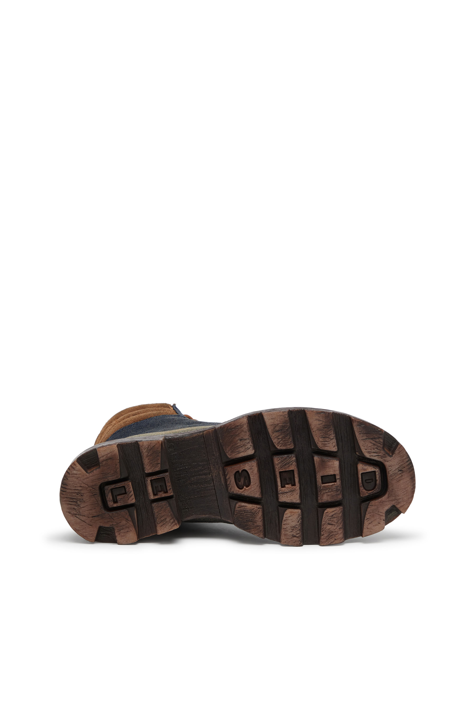 Diesel - D-HAMMER LACE UP, D-Hammer-Bottes de combat en denim et suède Homme in Bleu - 5