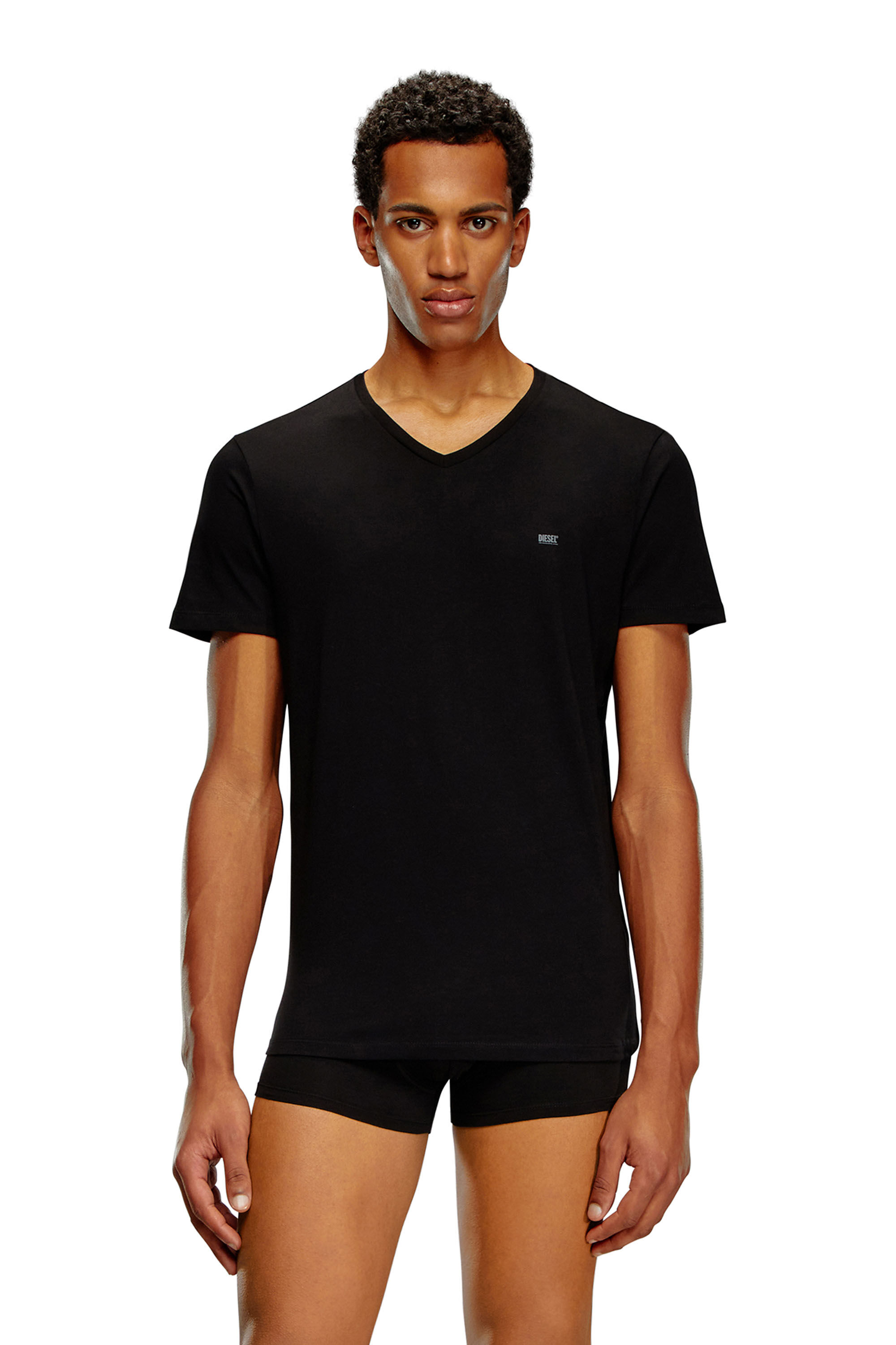 Diesel - UMTEE-MICHAEL3PACK, Man Three-pack of V-neck T-shirts in Black - Image 3