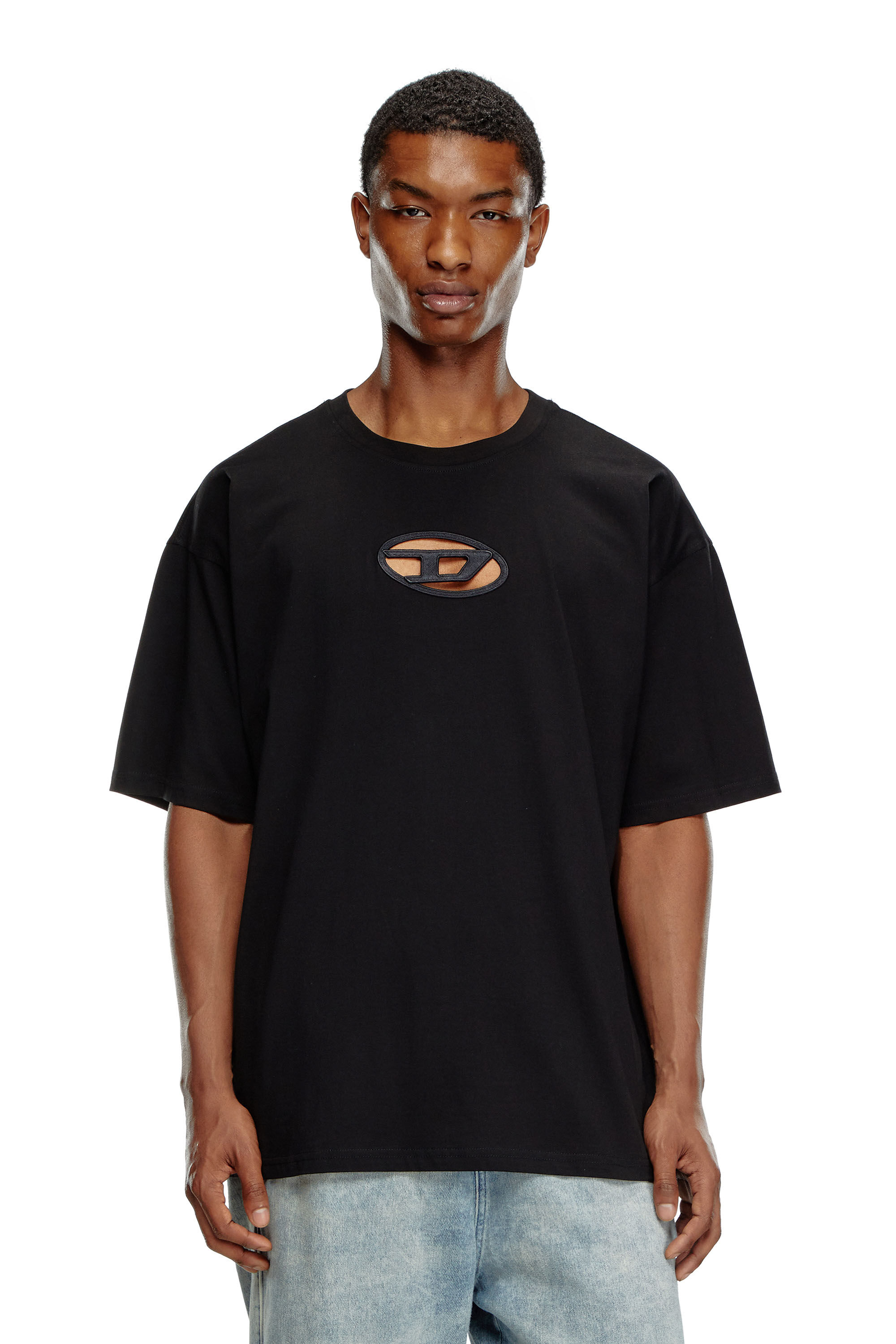 Diesel - T-BOXT-OD, T-shirt avec Oval D brodé Mixte in Noir - 3