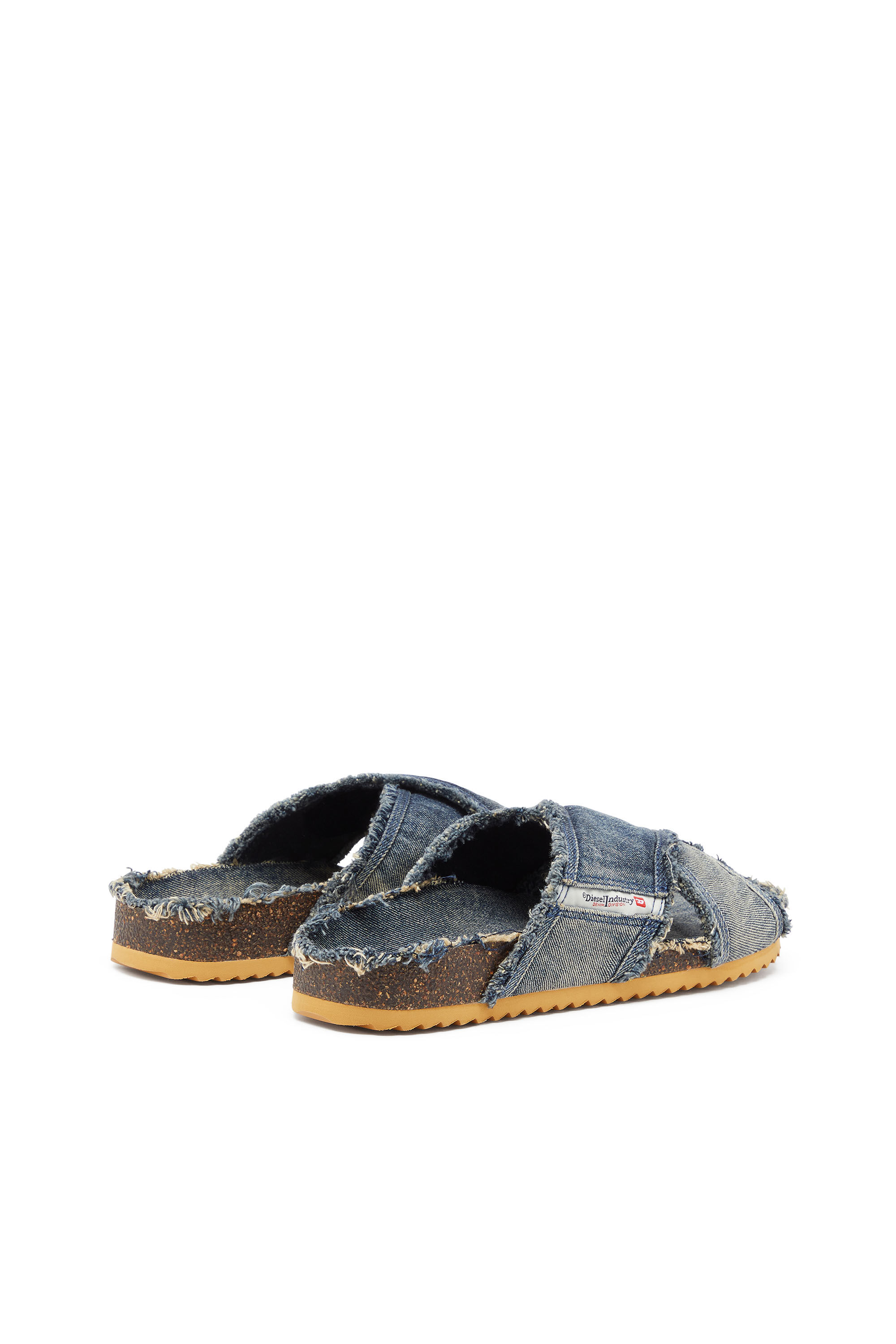 Diesel - D-WOODSTOCK CROSS, D-Woodstock-Crossover mules en denim effiloché Homme in Bleu - 3