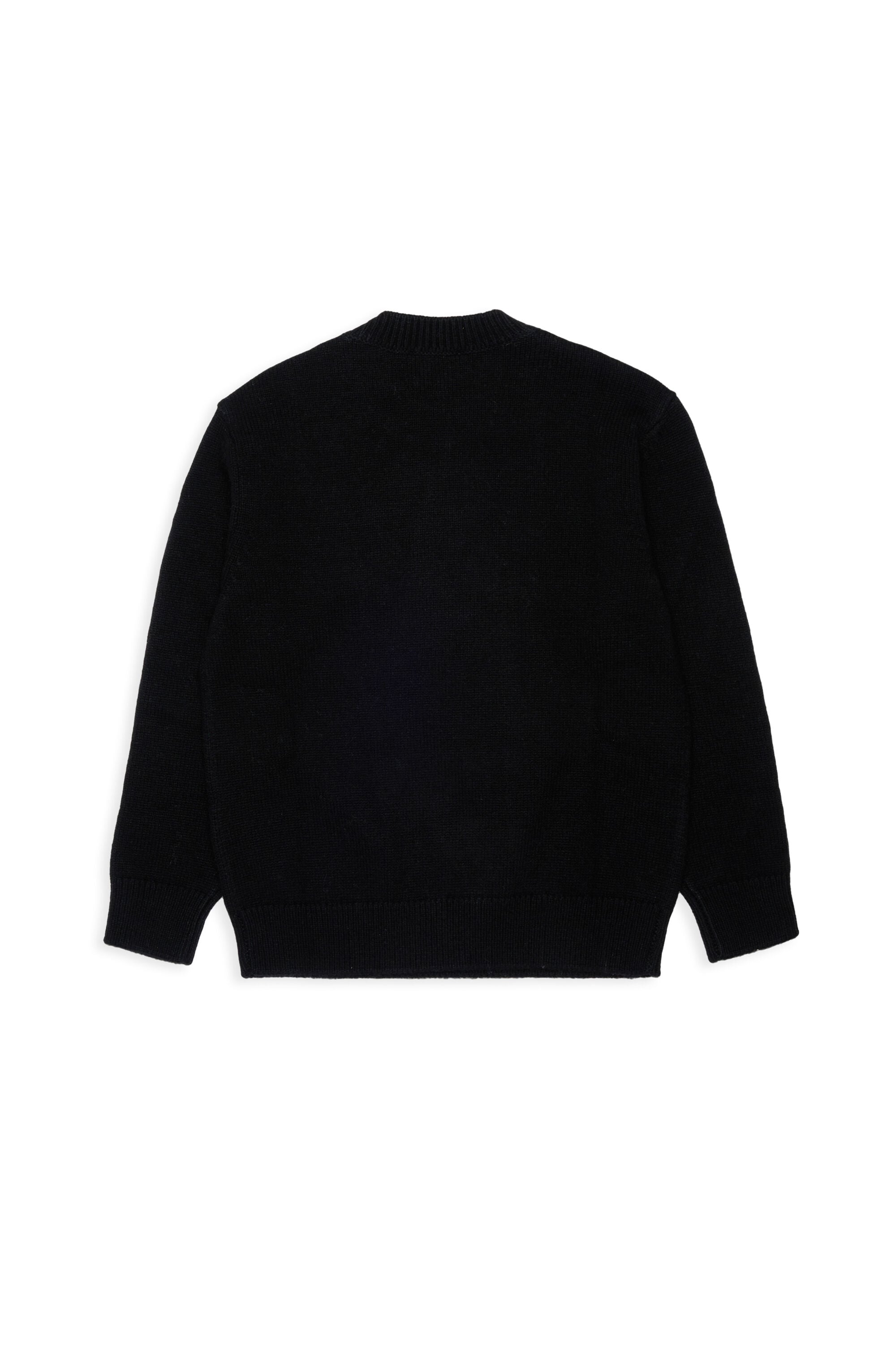 Diesel - KONZI OVER, Pull enrichi de cachemire avec logo destroyed Homme in Noir - 2