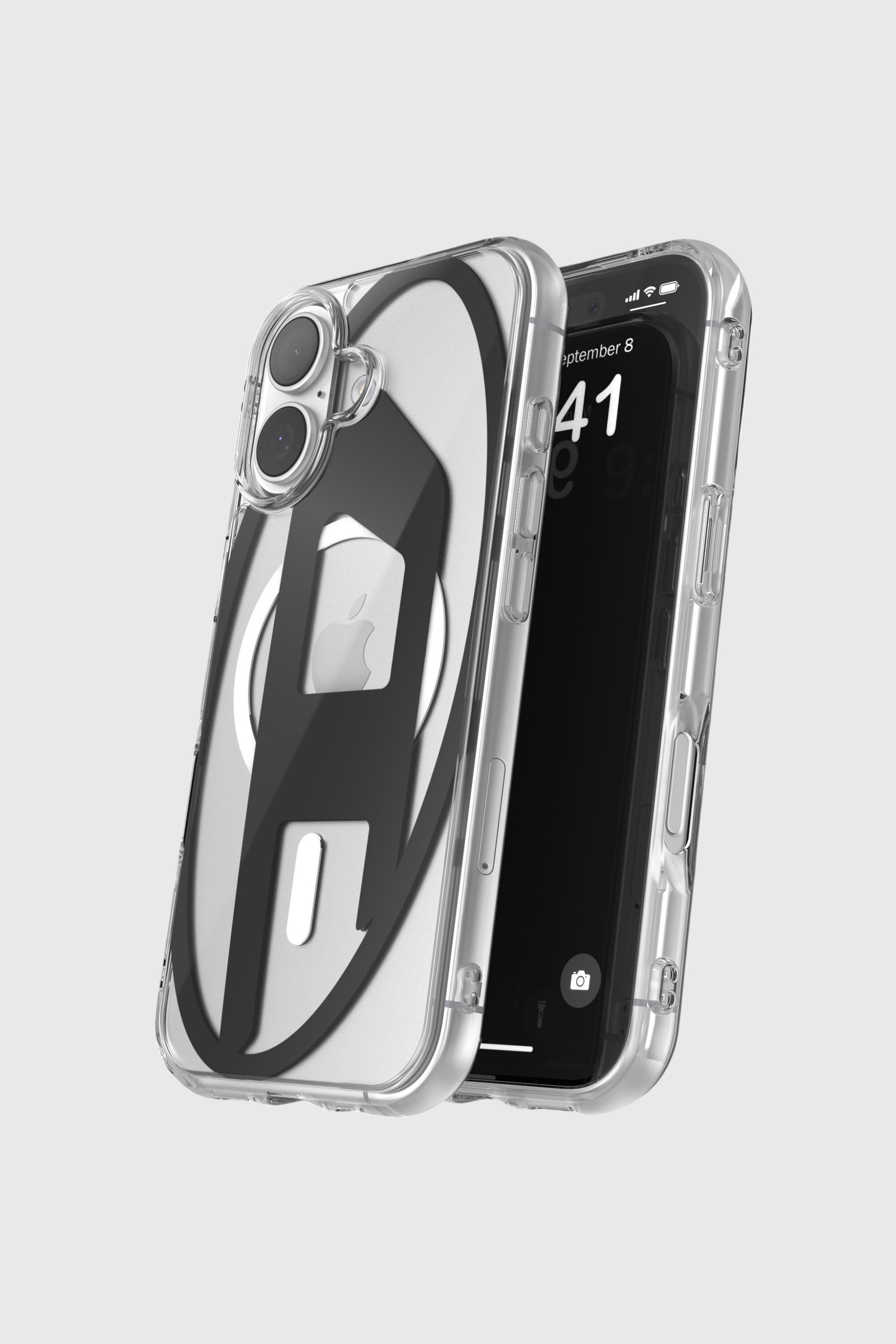 Diesel - 60415 AOP CASE, &Eacute;tui m&eacute;tallique Oval D avec Magsafe pour iPhone 17 Mixte in Noir - 4