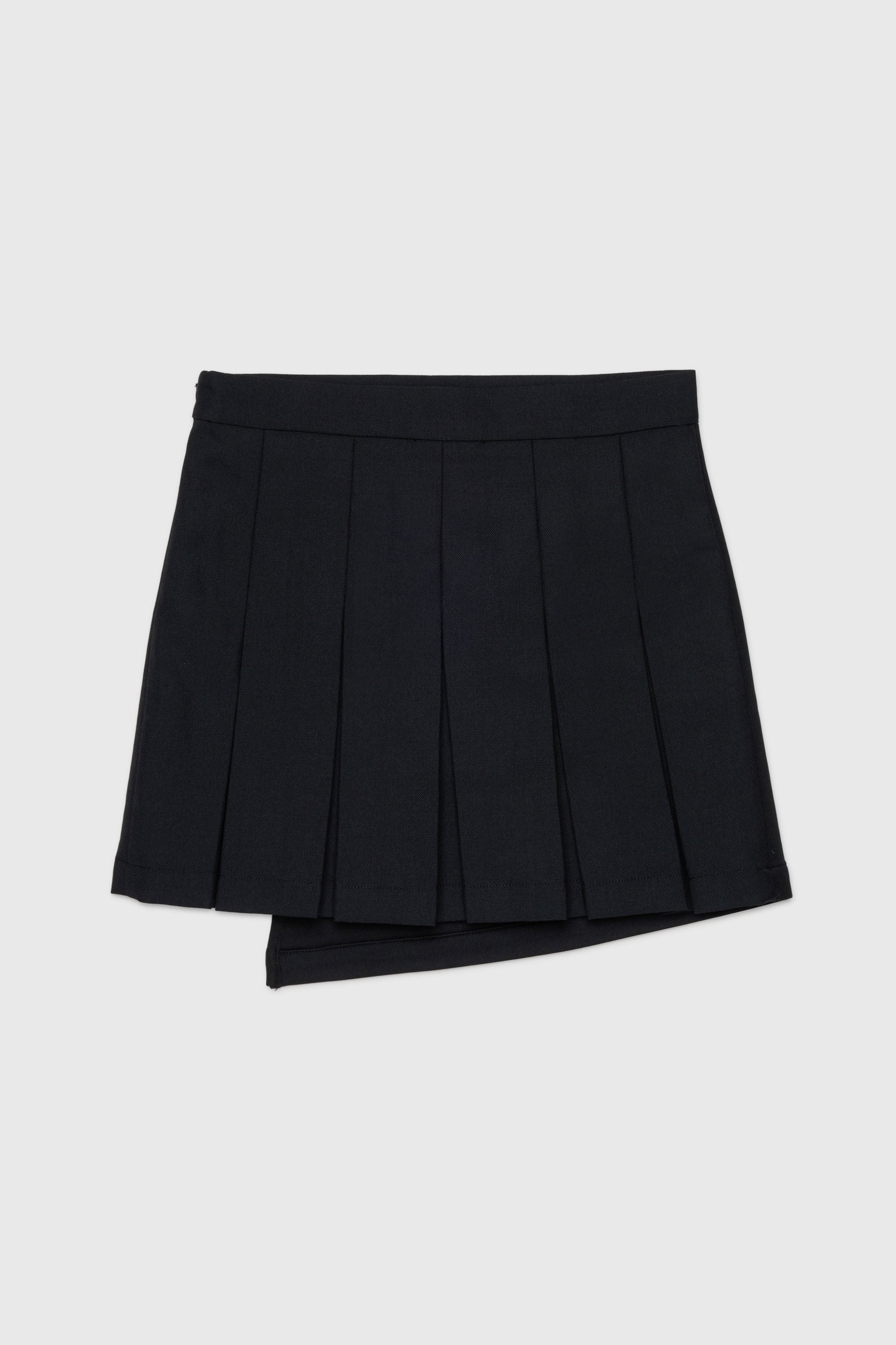 Diesel - GREBY, Woman's Wrap-effect mini skirt with pleated back in Black - 1