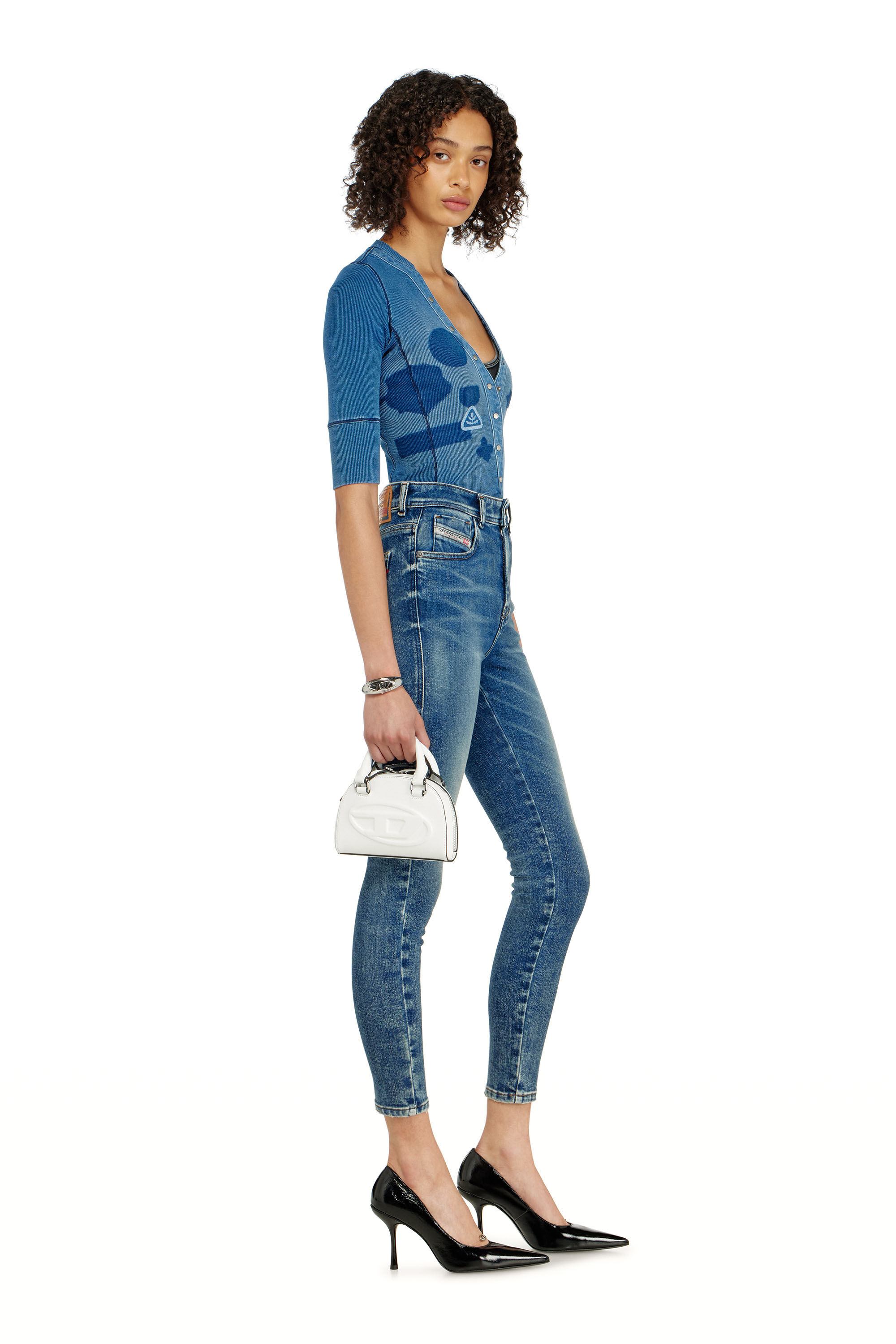 Diesel - Skinny Jeans 1984 Slandy-High 09P72 Femme, Bleu moyen - Image 2