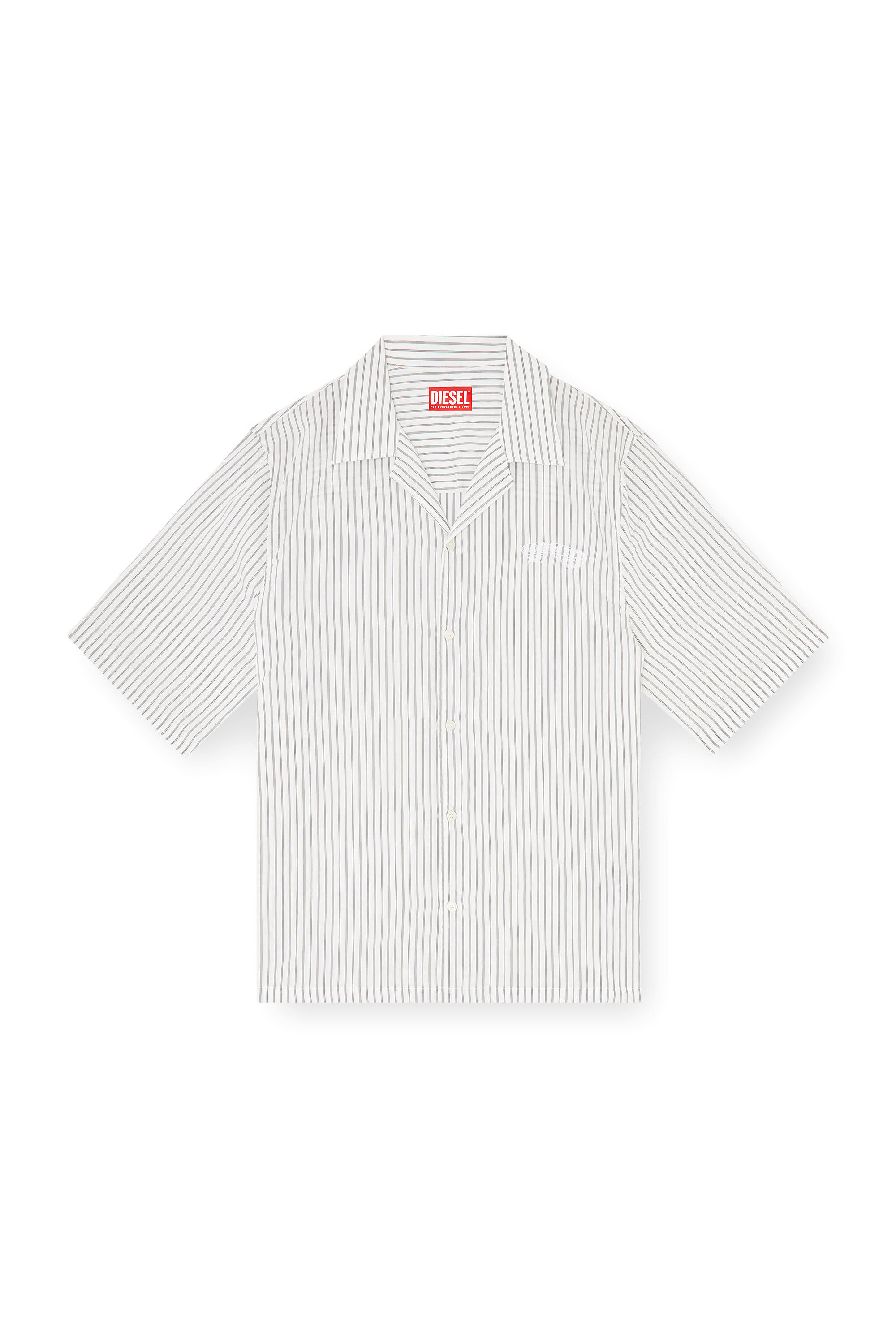 Diesel - S-MAC-EFBV, Chemise &agrave; manches courtes en modal &agrave; rayures fines Homme in Polychrome - 2