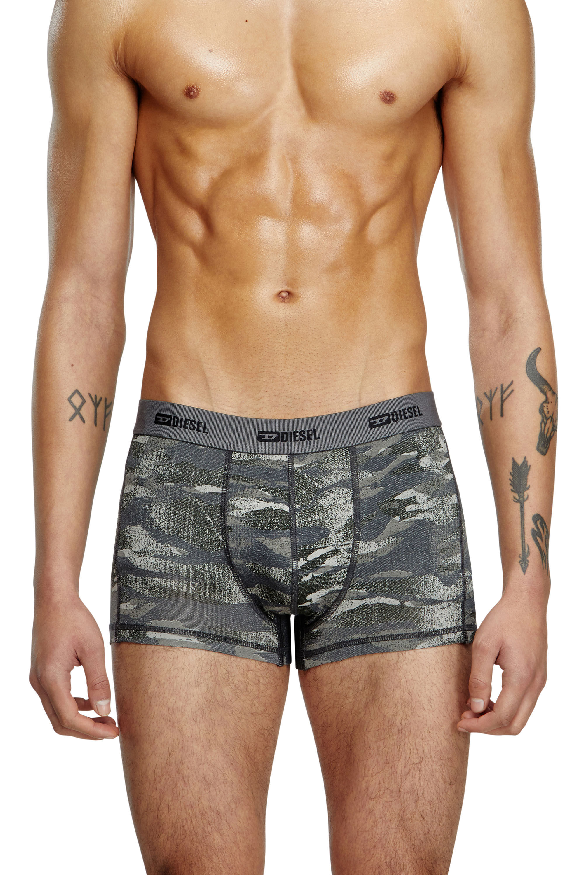Diesel - DAMIEN-UTLT-3PACK, Lot de 3 boxers unis et motif camouflage Homme in Polychrome - 3