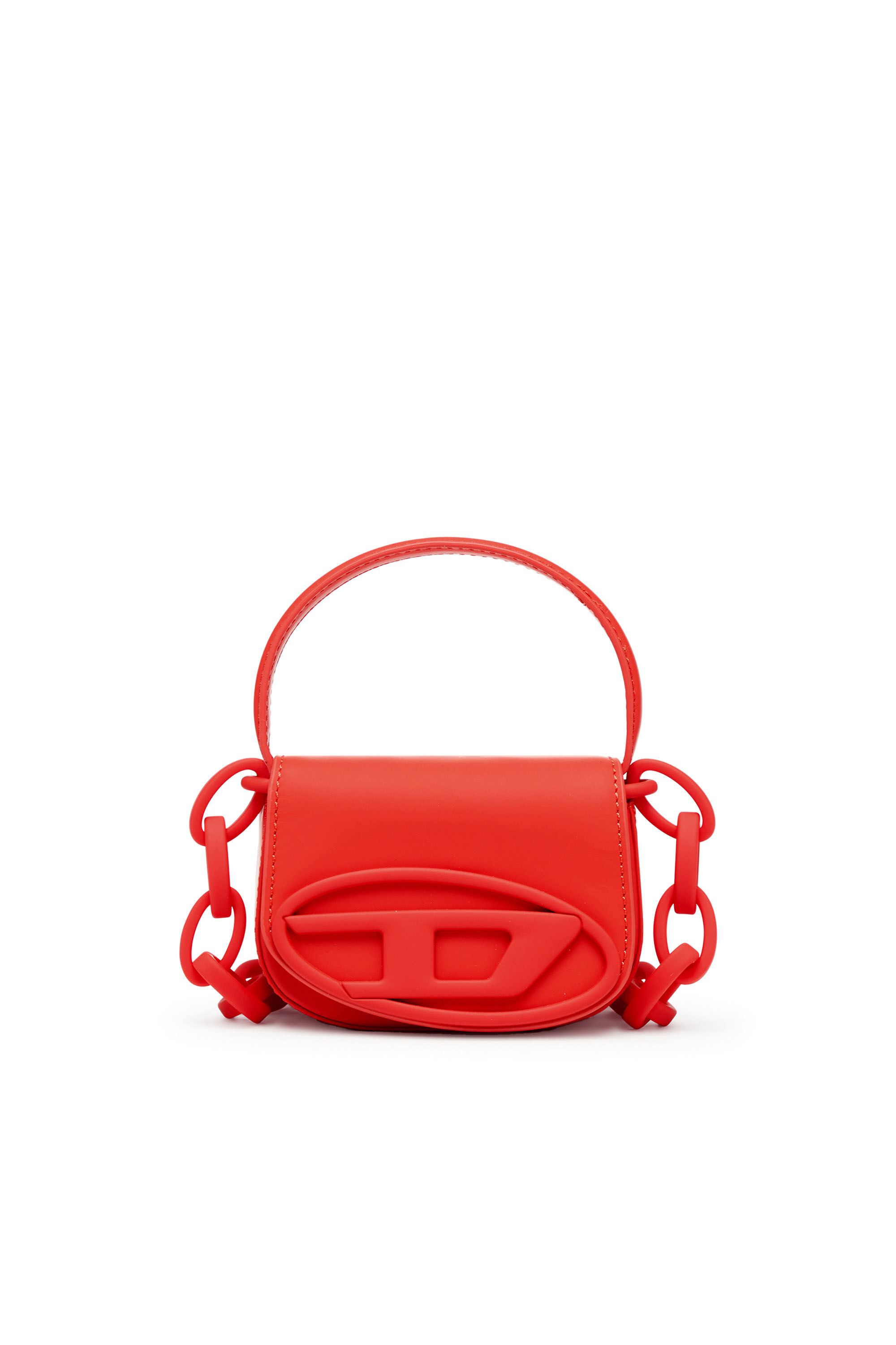 1DR Xs Mini sac iconique en cuir mat Femme Rouge Diesel