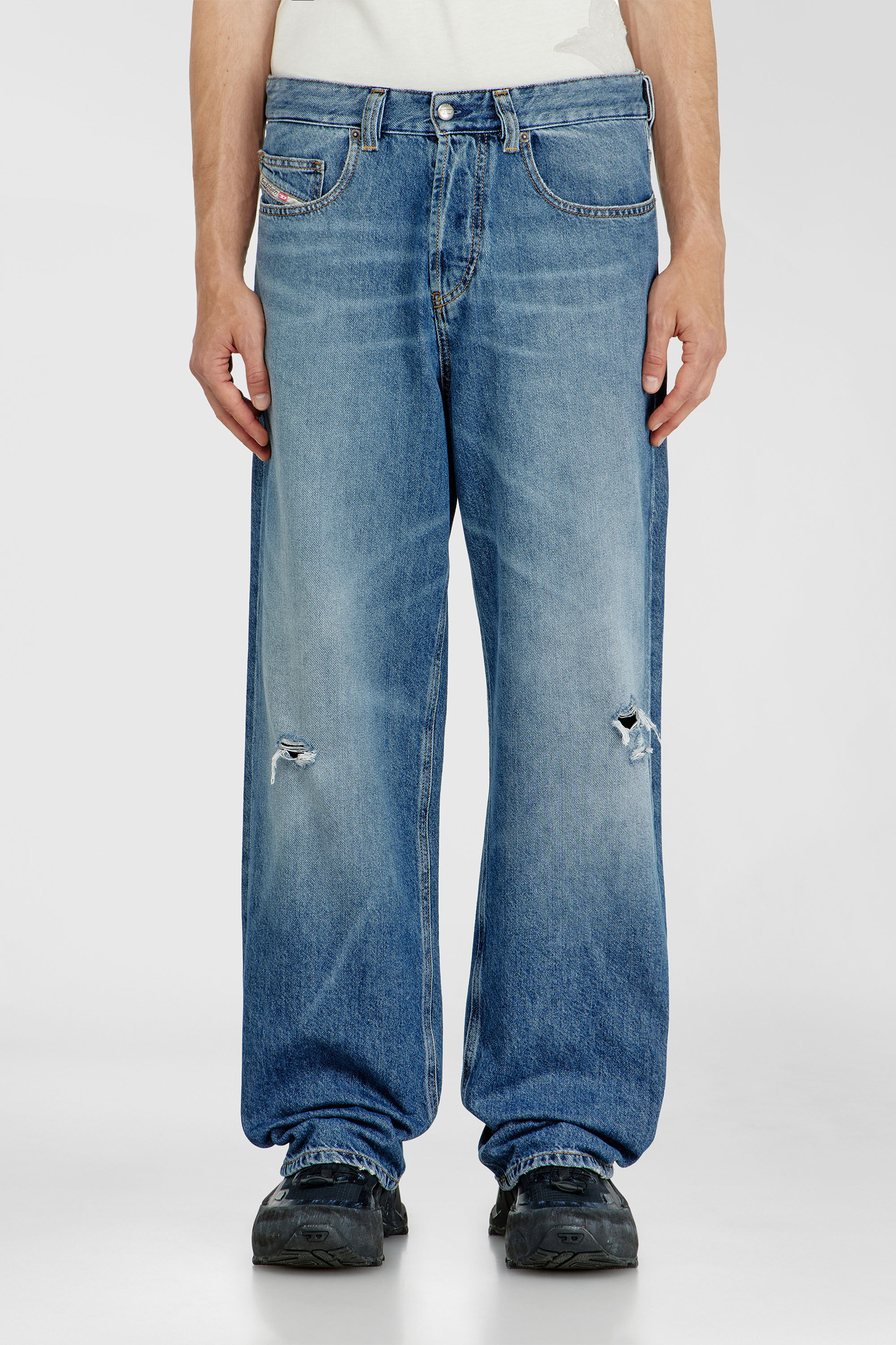 Diesel - Relaxed Jeans 2001 D-Macro 09P61 Homme, Bleu moyen - Image 4