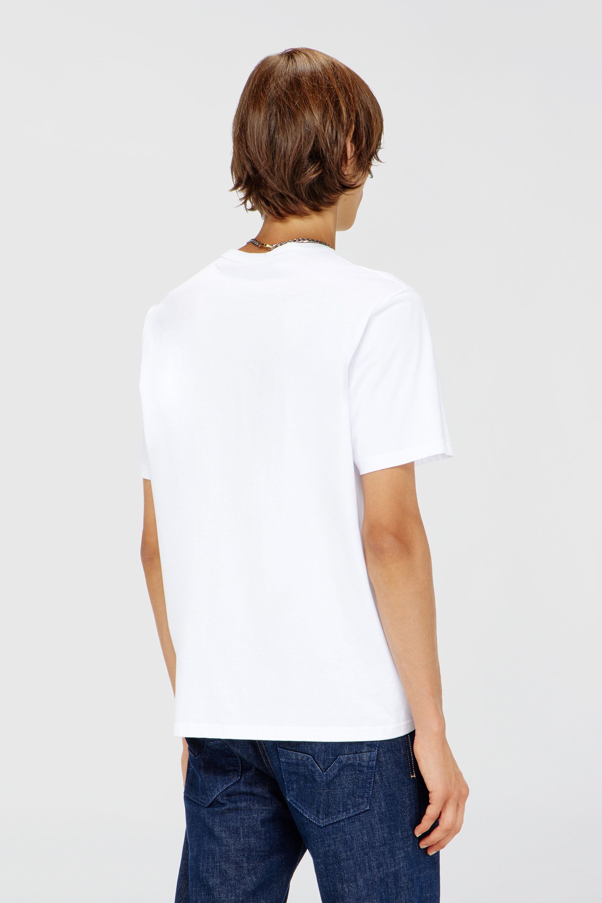 Diesel - T-ADJUST-MICRODIV, T-shirt avec logo micro-brod&eacute; Mixte in Blanc - 4