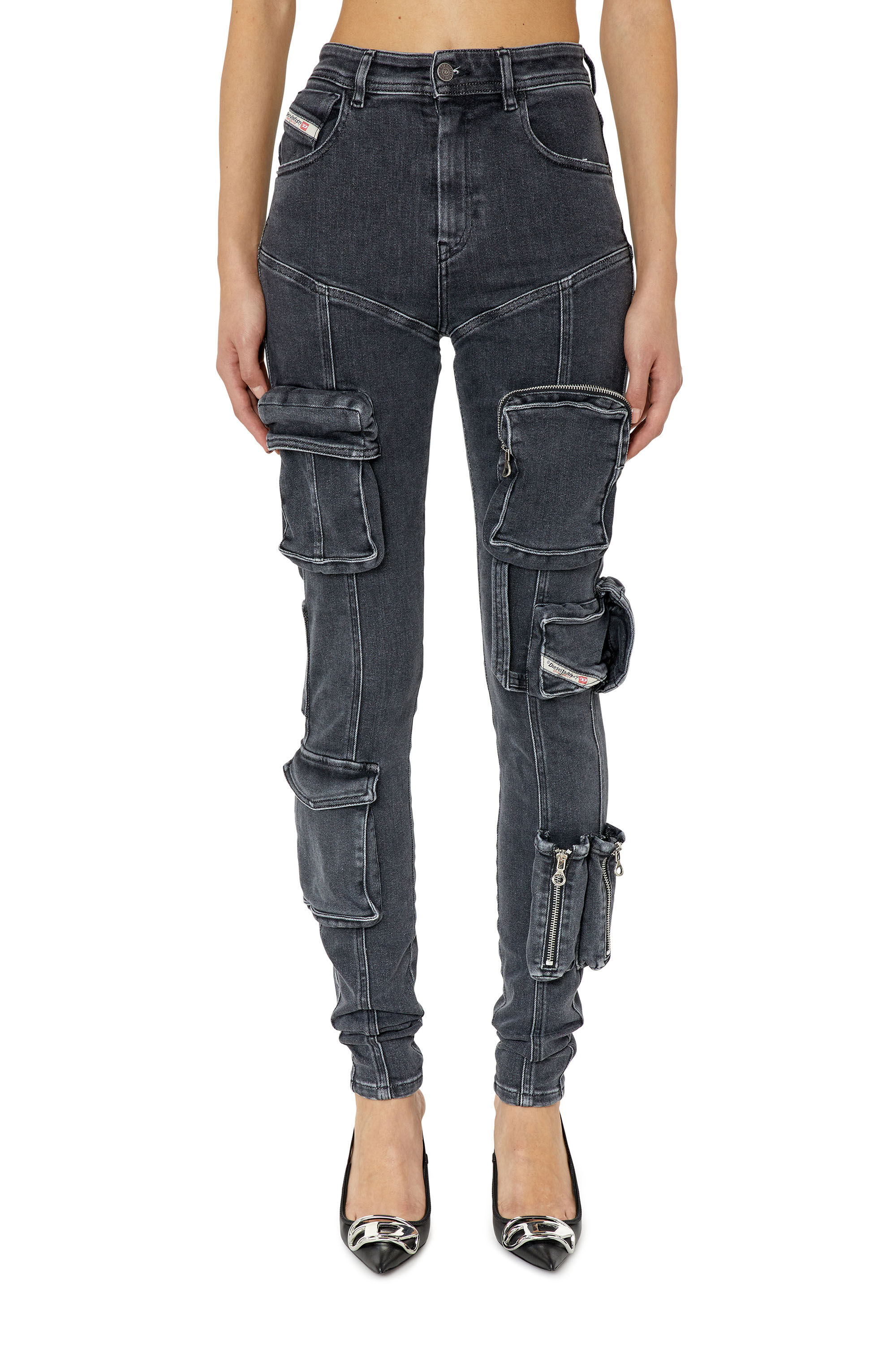 Women s Super skinny Jeans Black Dark grey Diesel 1984 Slandy High