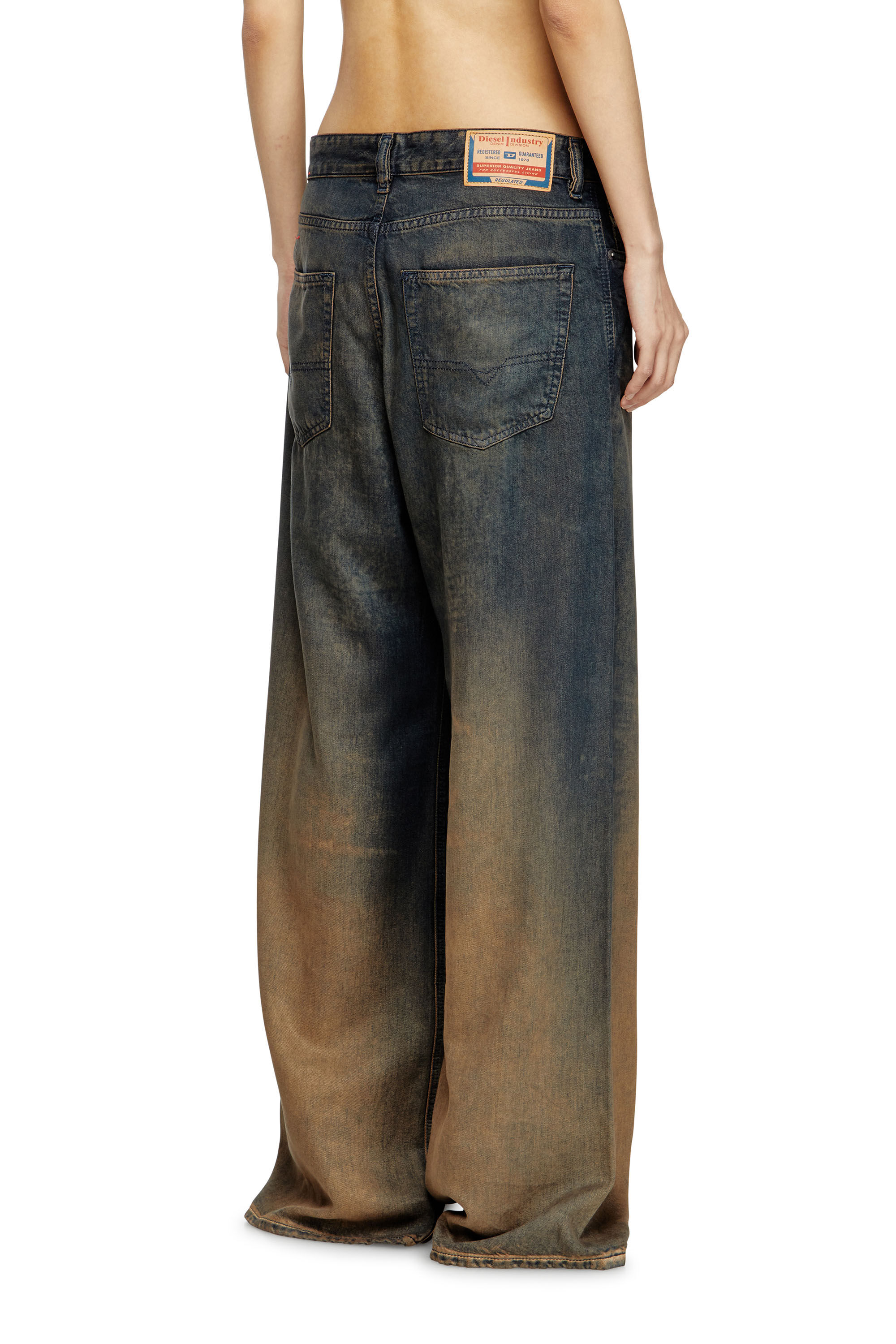 Diesel - Relaxed Jeans 1996 D-Sire 068TF Femme, Bleu/Marron - Image 4