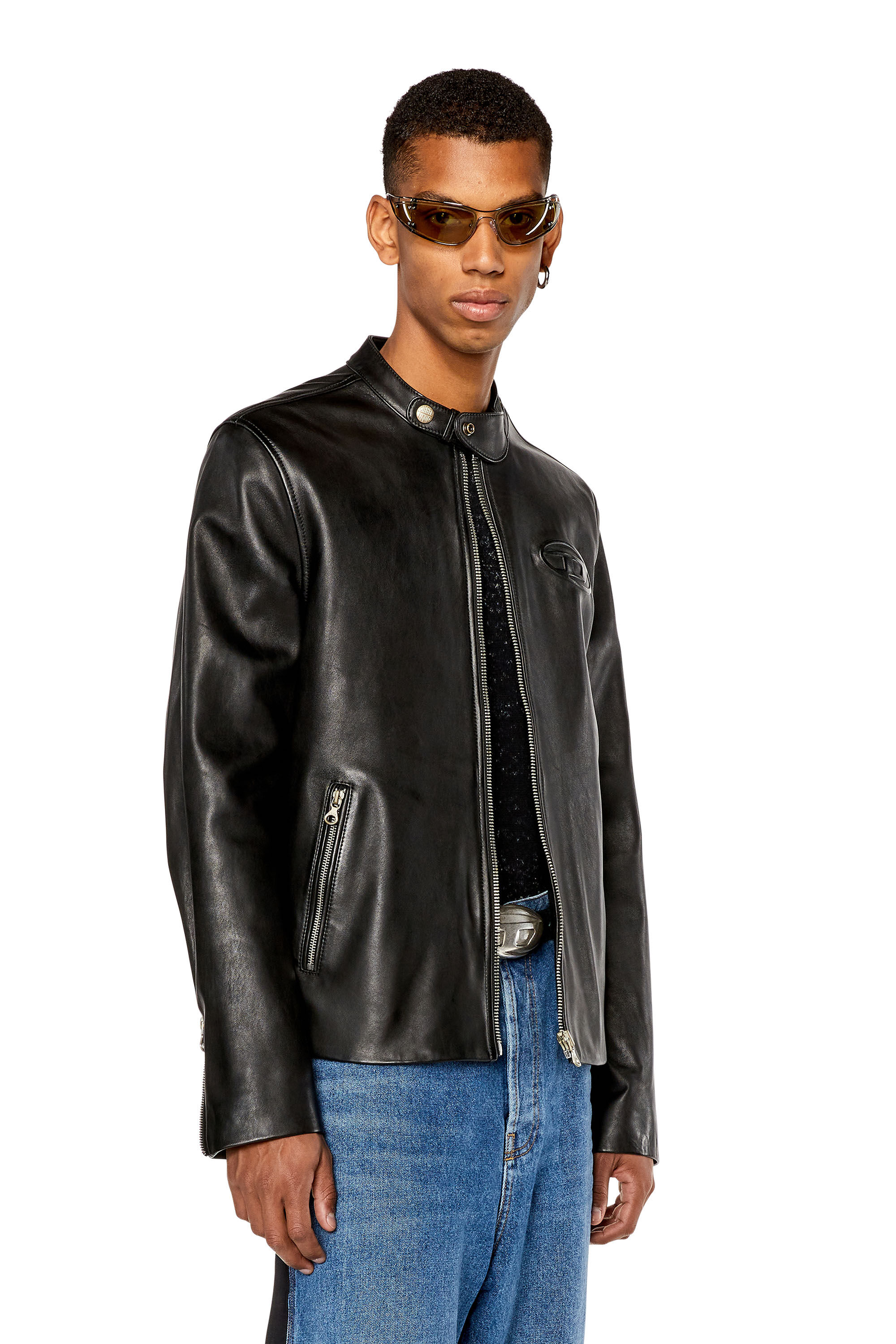 Veste en sales cuir diesel homme