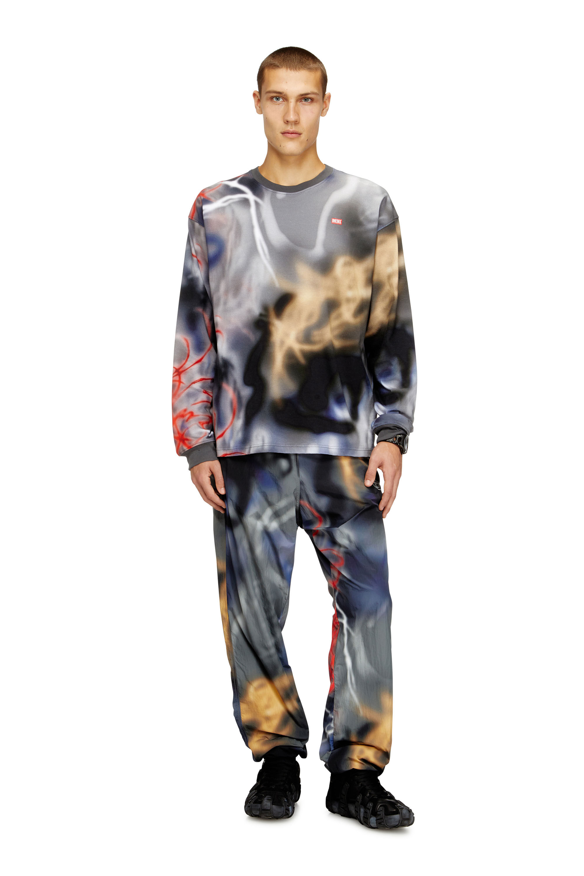 Diesel - P-ARELION, Pantalon en nylon avec imprimé intégral Homme in ToBeDefined - 1