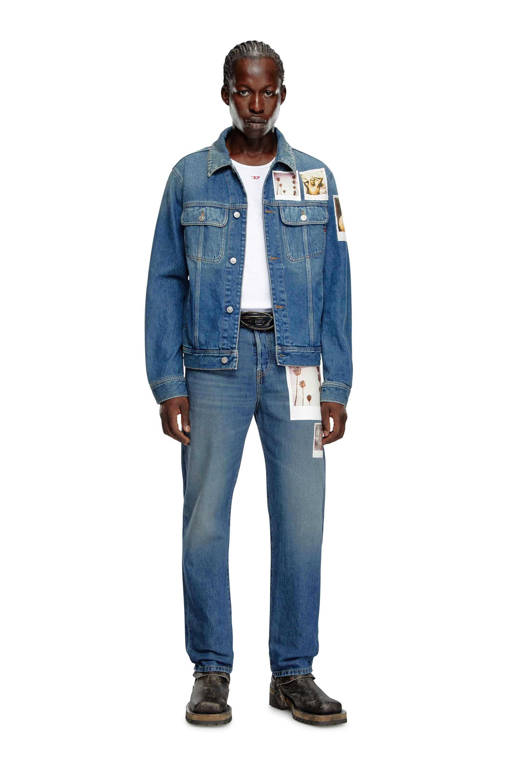 Diesel - PR-D-BARCY, Veste trucker avec empiècements polaroïd Mixte in Bleu - 1