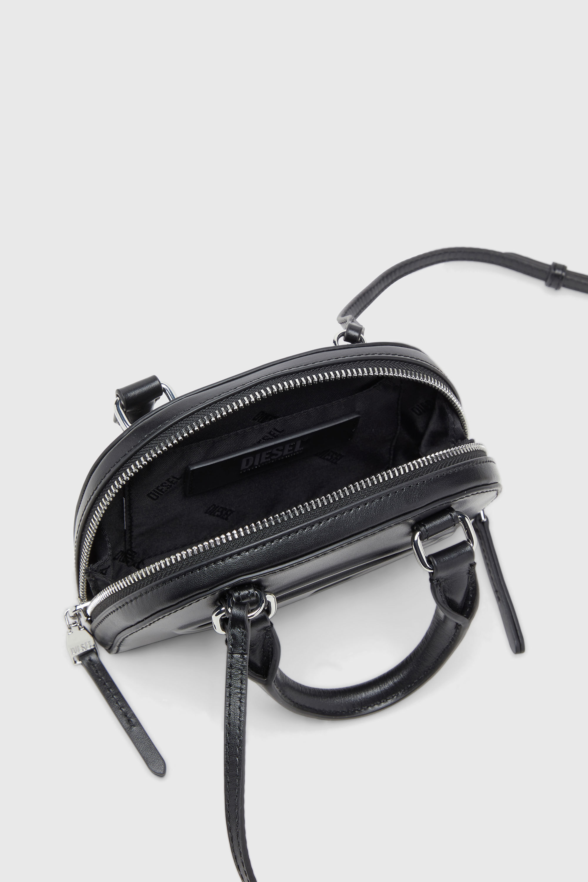 Diesel - 1DR DOME CROSSBODY XS, 1DR Dome-Slim sac bowling en cuir nappa Femme in Noir - 5