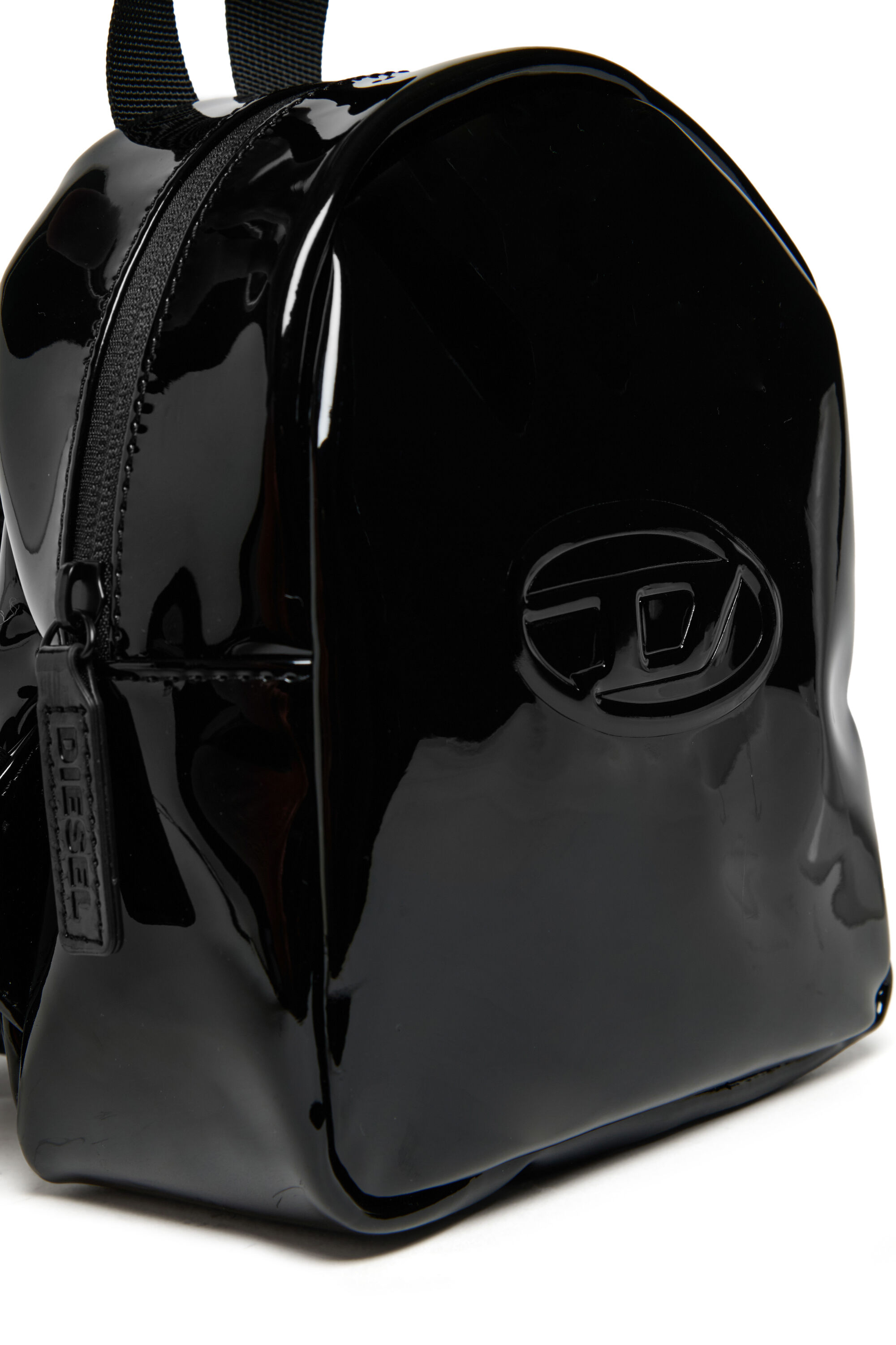 Diesel - WENGLY, Woman's WENGLY-Glossy backpack with embossed logo in Black - 3