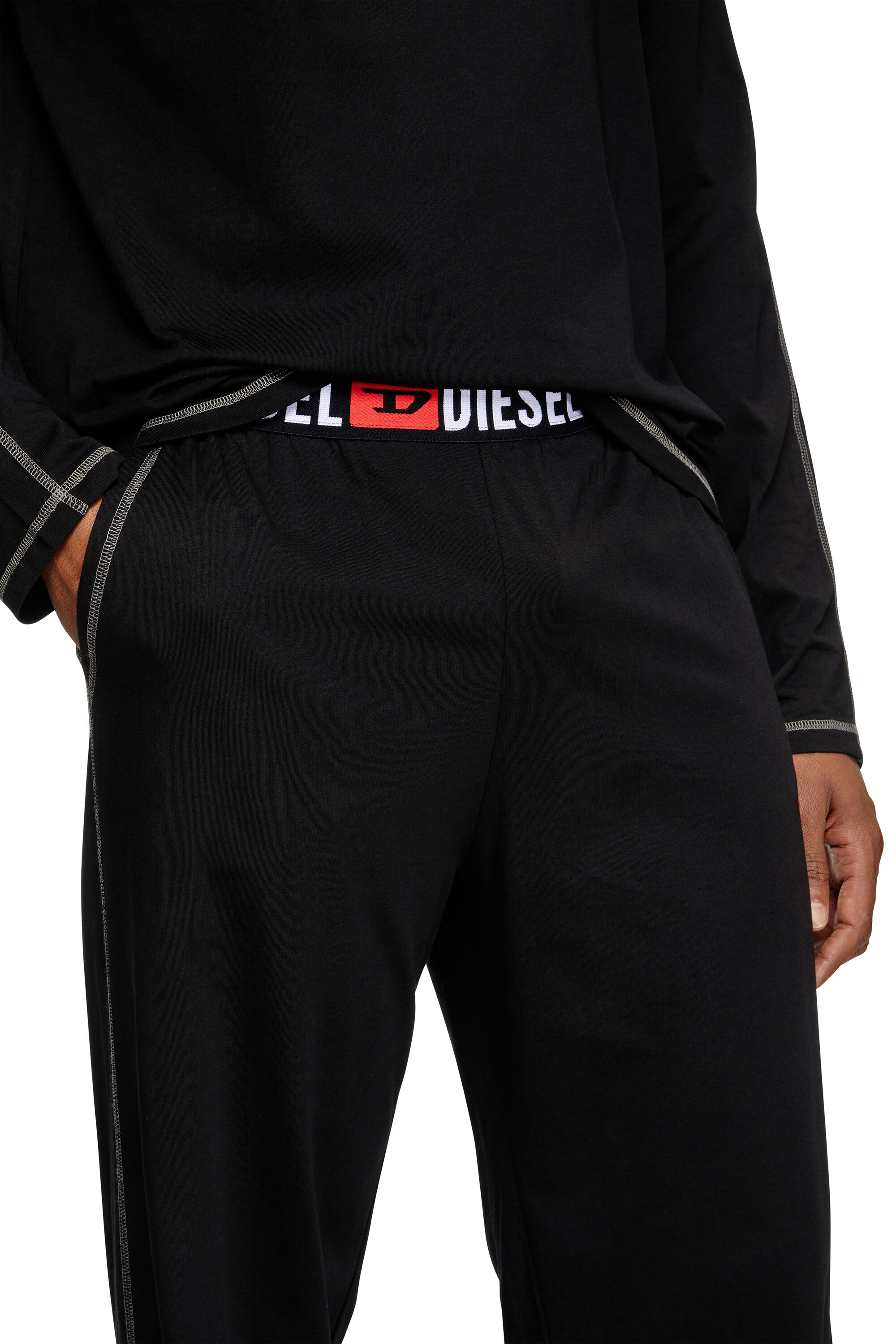 Diesel - SET-NOLAN-D-CORE, Pyjama en jersey de coton Homme in Noir - 4