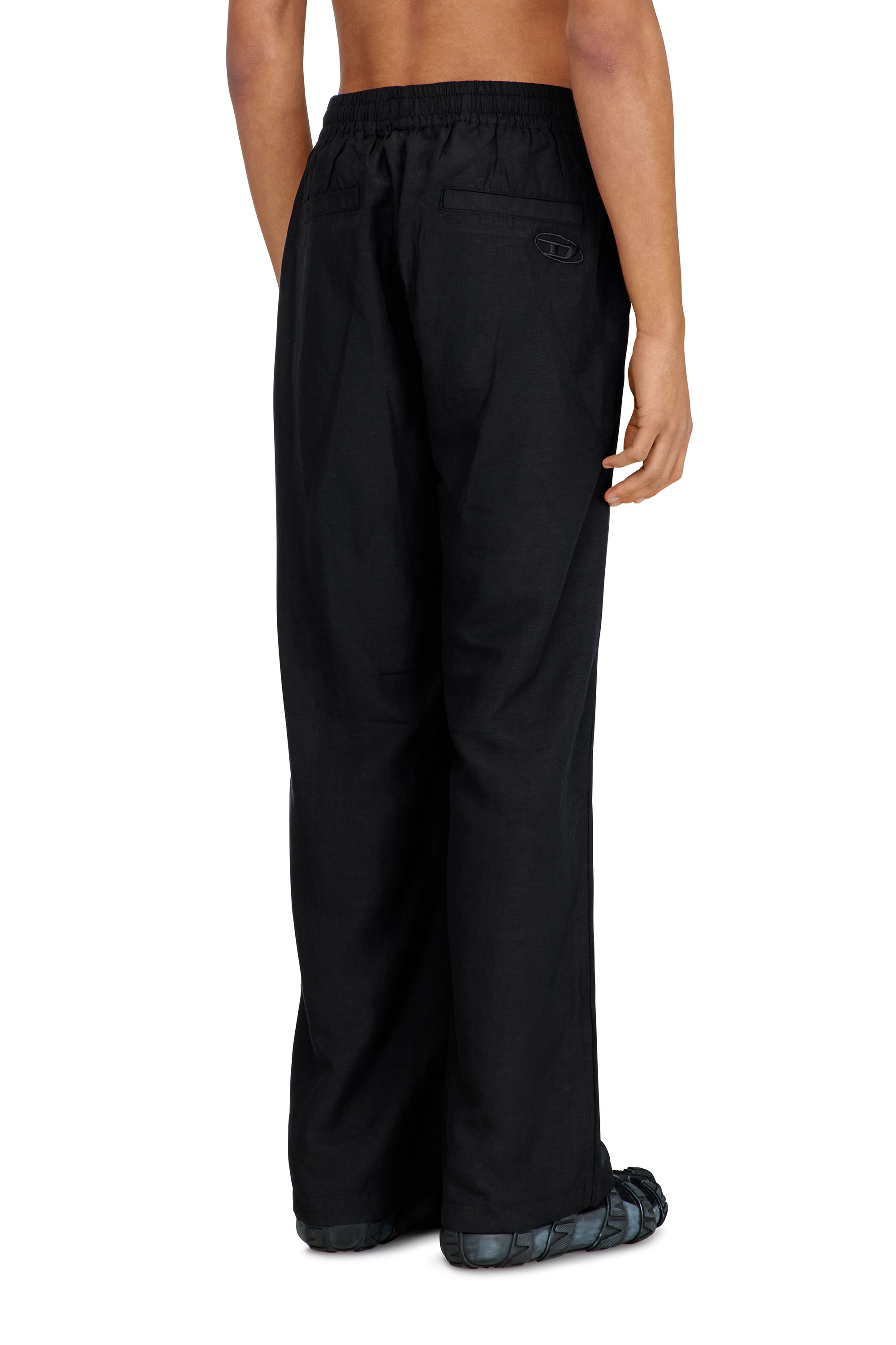 Diesel - P-THECK-PGBS, Pantalon en m&eacute;lange de lin Mixte in Noir - 4