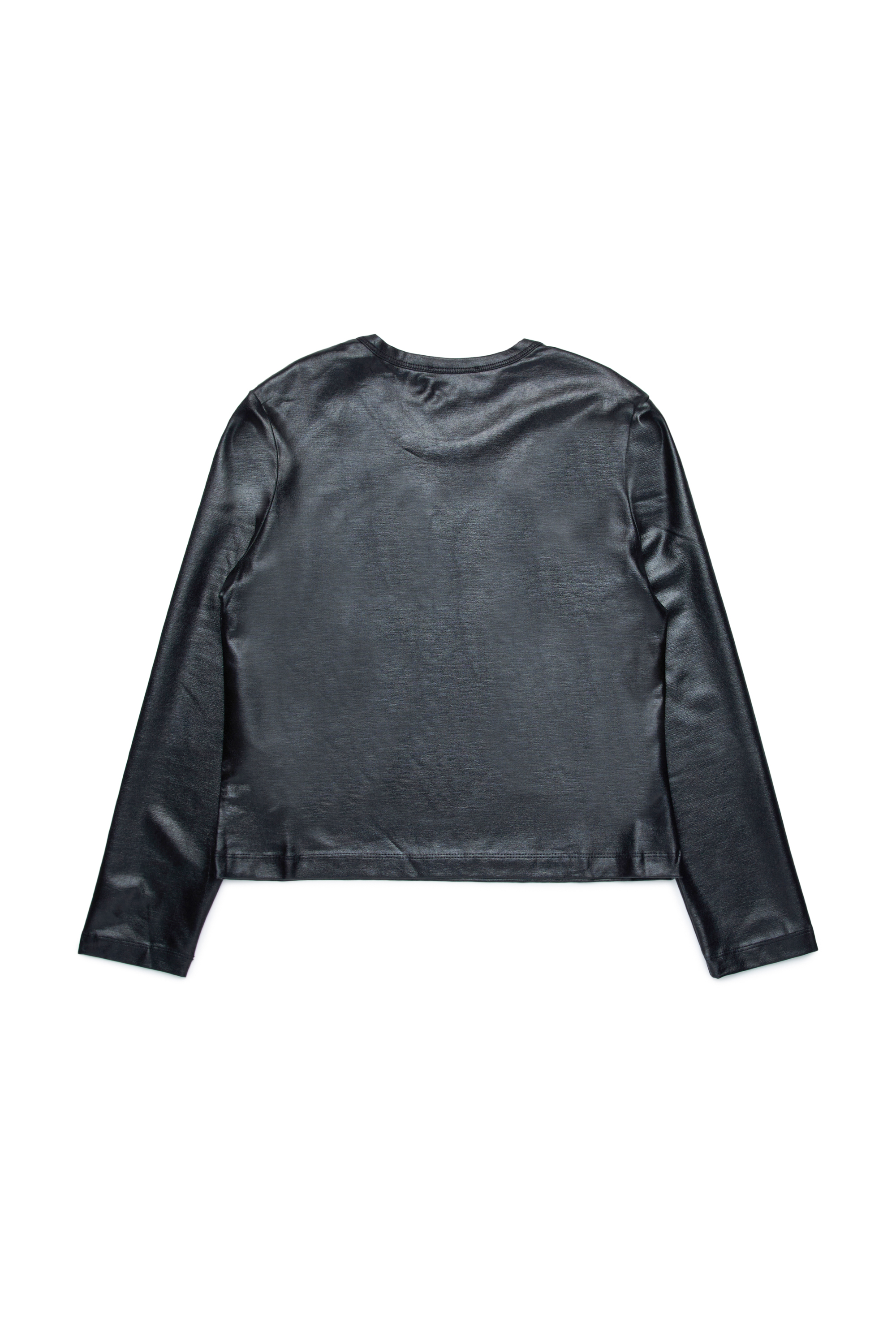 Diesel - TAKKY, T-shirt à manches longues en tissu enduit brillant Femme in Noir - 2