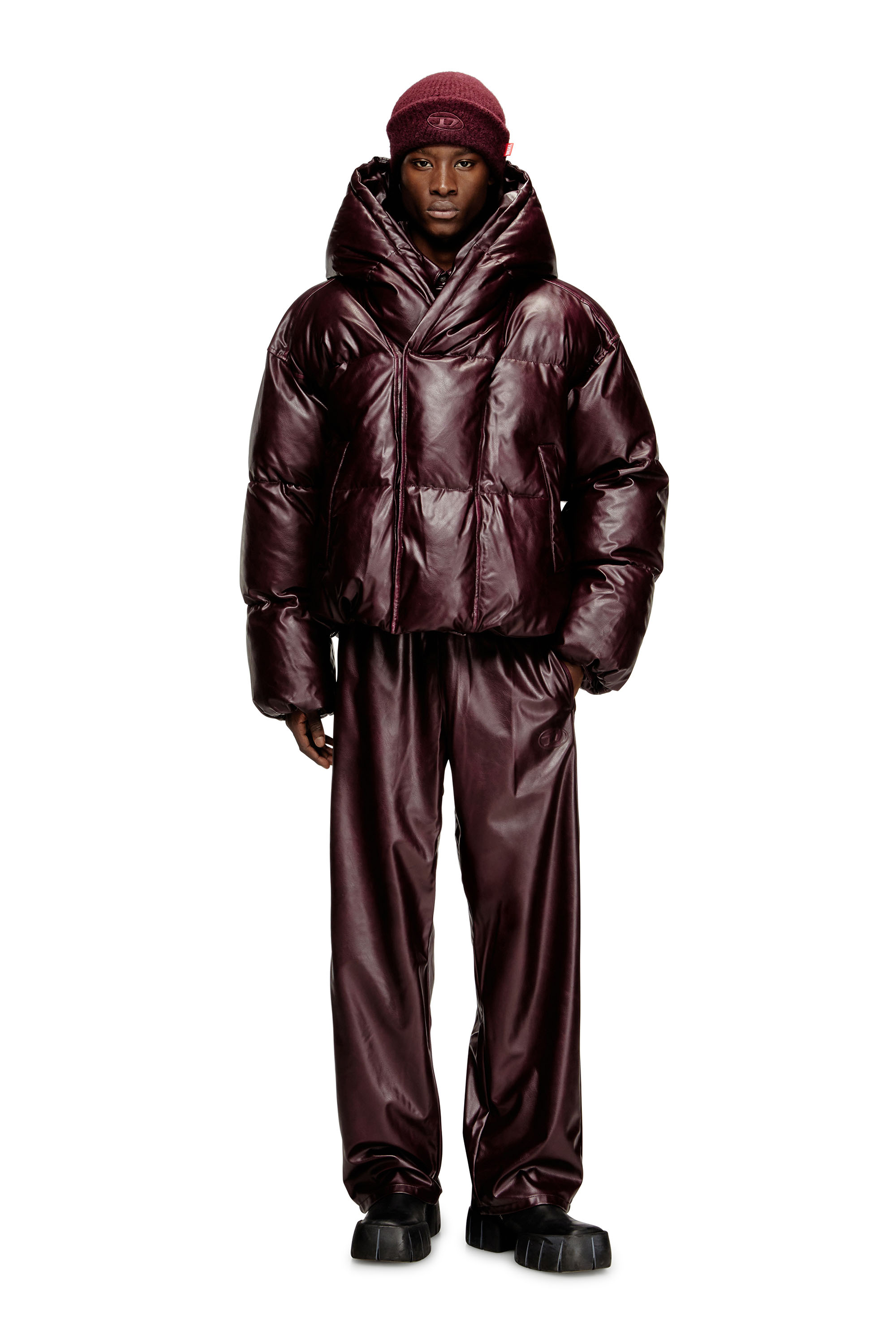 Diesel - FR-W-MYLEY, Doudoune à capuche burgundy Homme in Rouge - 2