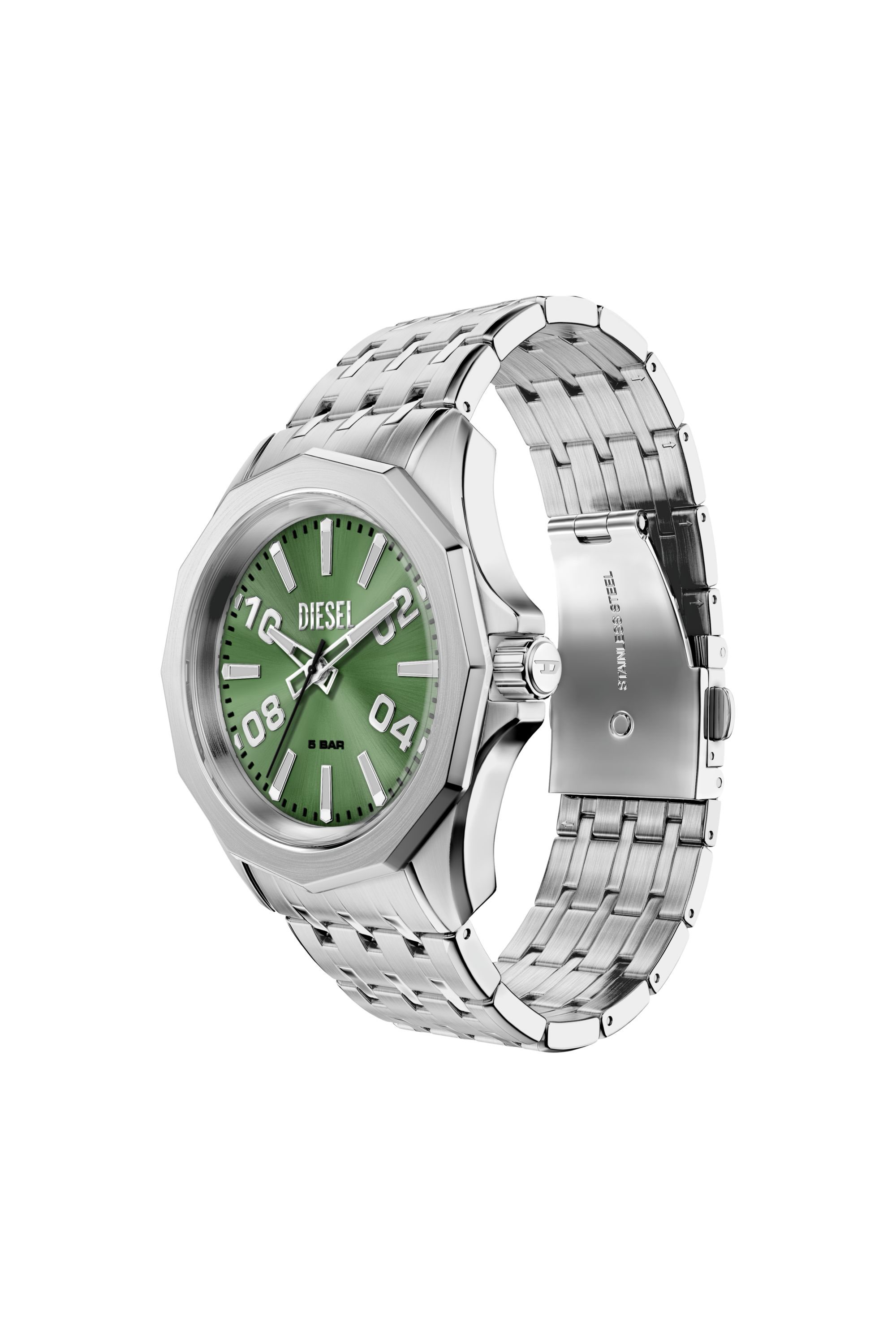 Diesel - DZ2237 WATCH, Montre Stinger en acier inoxydable Homme in Gris argent&eacute; - 4