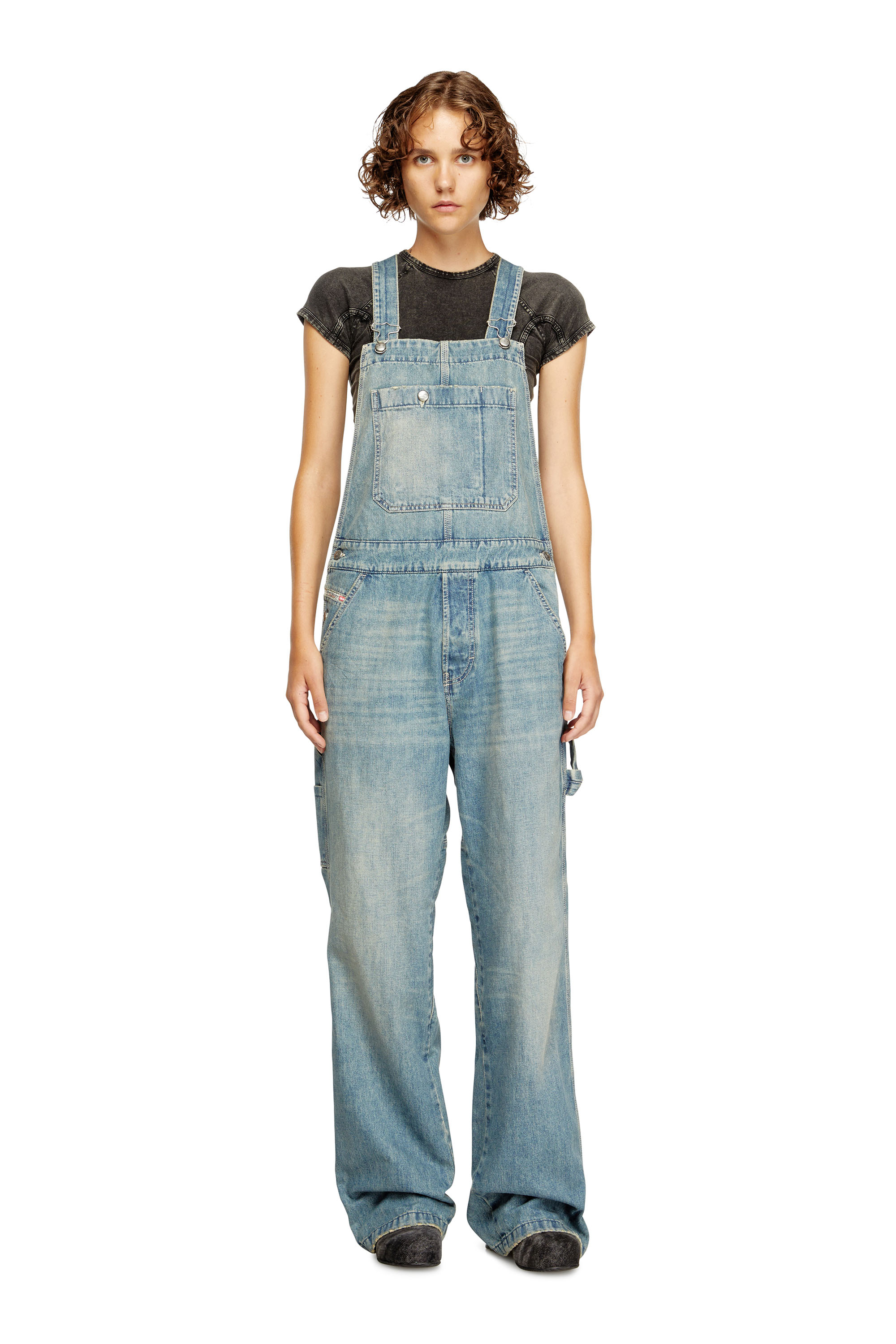 Diesel - D-FRAMU-U, Salopettes en denim de style utilitaire Mixte in Bleu - 3