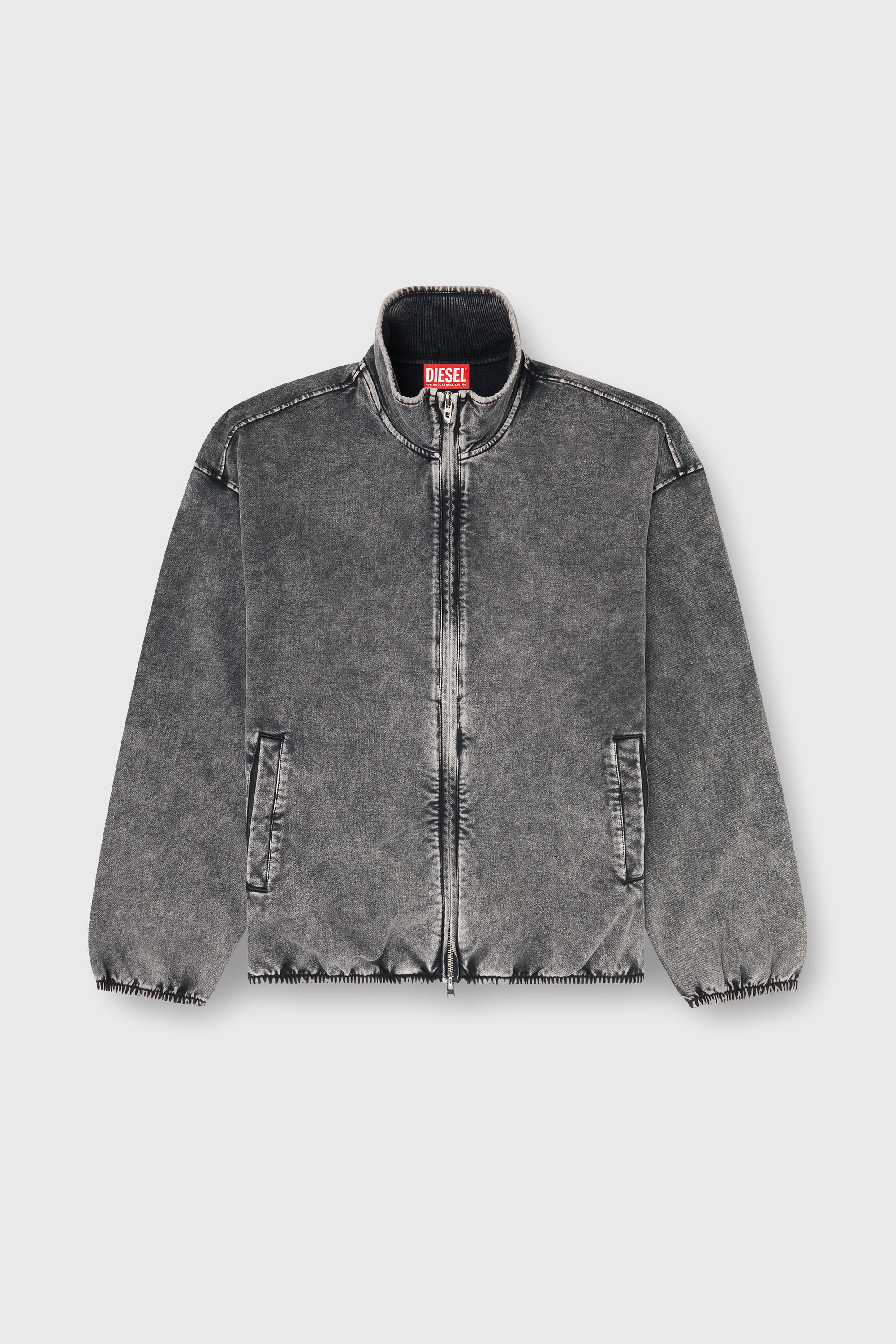Diesel - S-CORSY, Veste sweat effet denim Homme in Gris - 2
