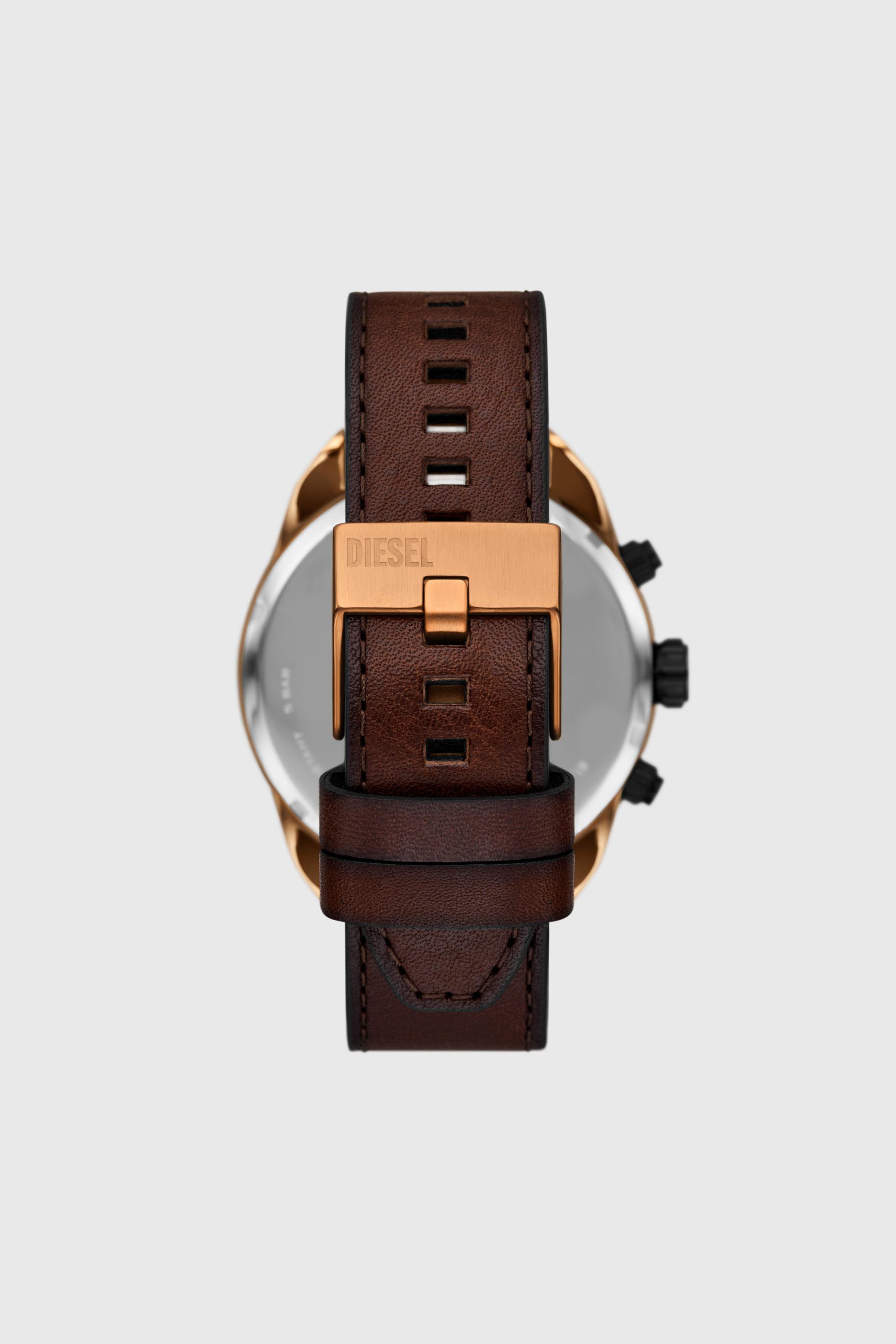 Diesel - DZ4698 WATCH, Montre Spiked en cuir marron Homme in Marron - 2