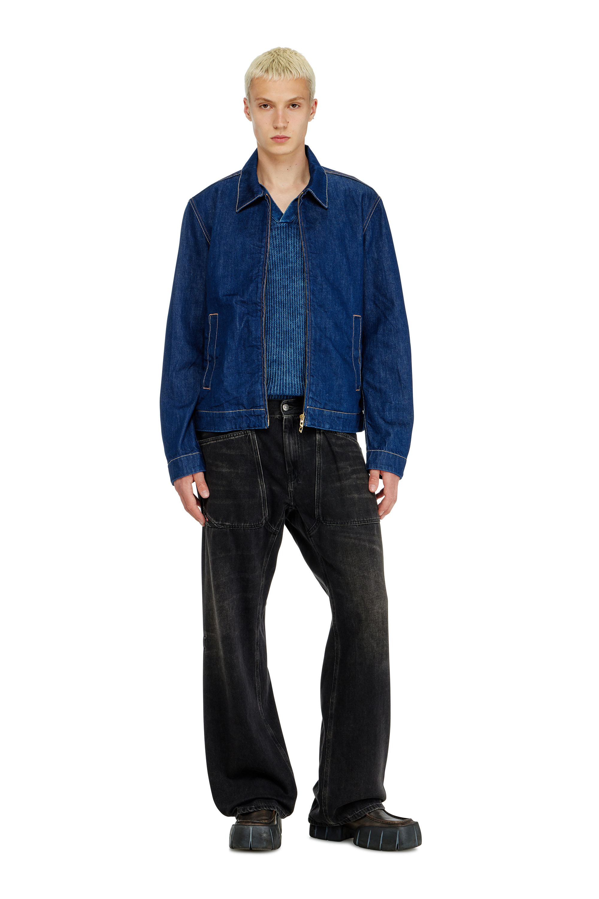 Diesel - Relaxed Jeans D-Zeta 09J96 Homme, Noir/Gris fonc&eacute; - Image 2