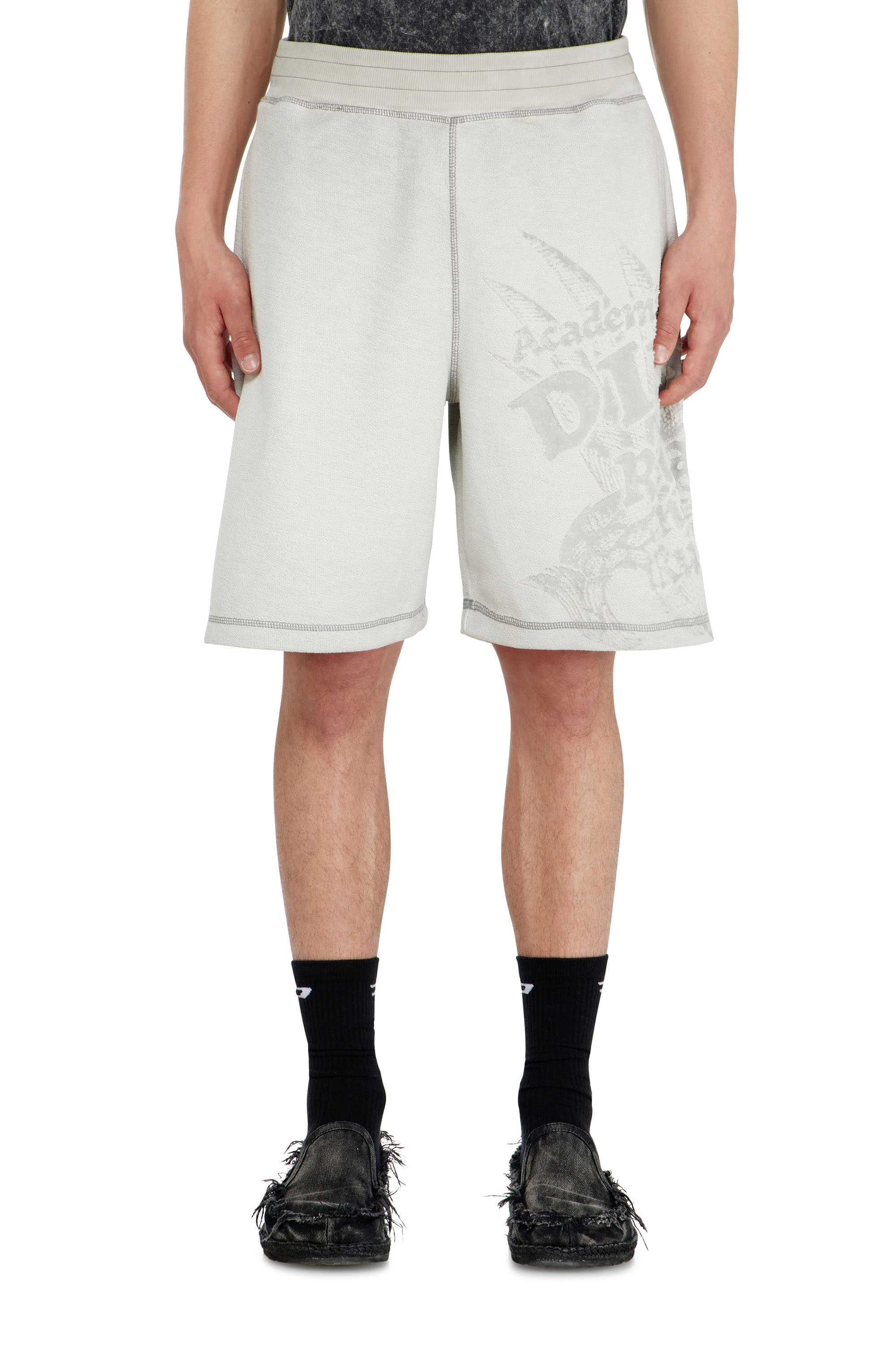 Diesel - P-RAWCROW, Short pants avec motifs d&eacute;vor&eacute; Homme in Gris - 2
