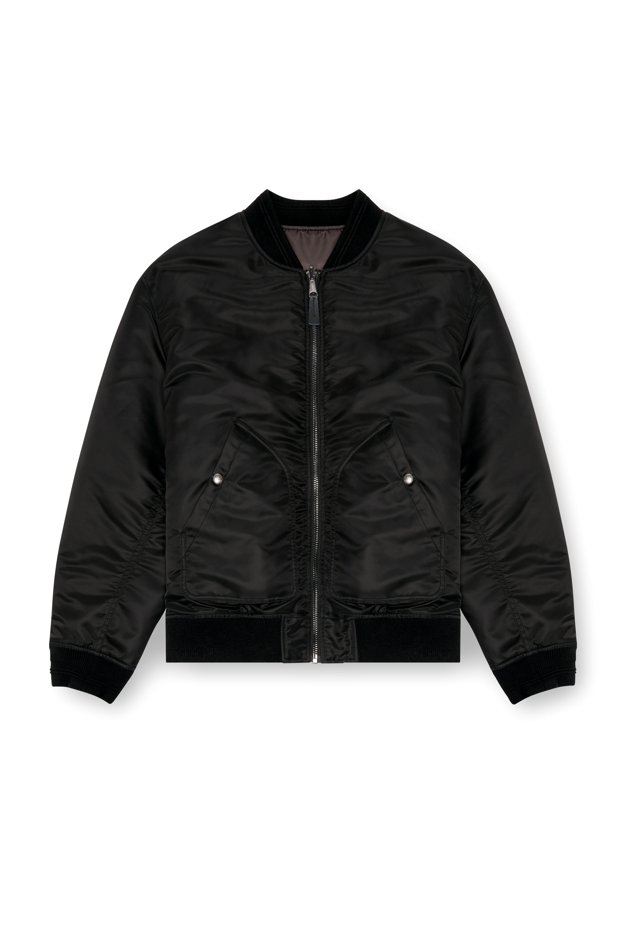 Diesel - J-HELD, Veste bomber en nylon rembourré avec Oval D Homme in Noir - 2