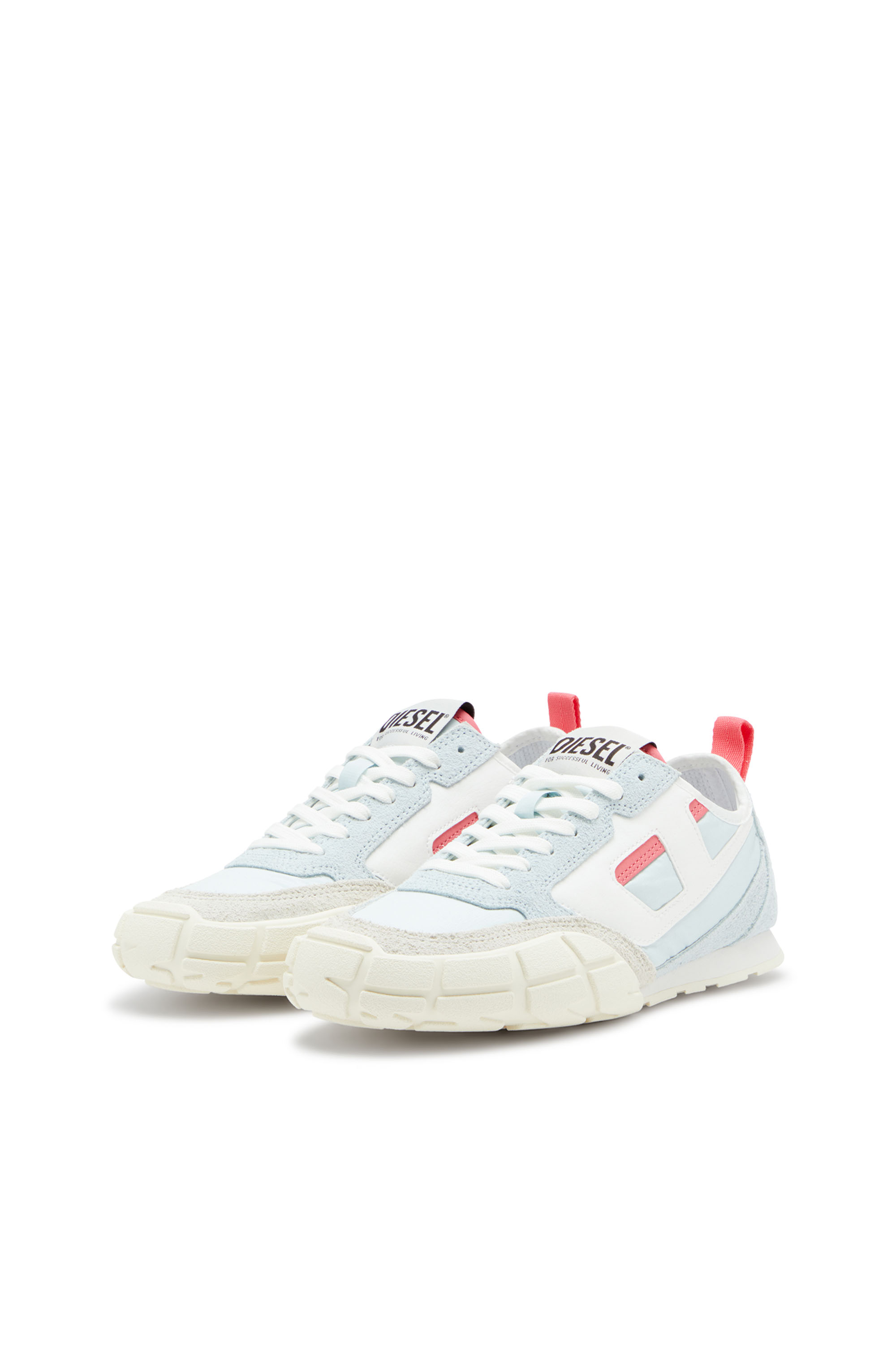S-PAGODHA LOW W, Bleu Clair Diesel - S-PAGODHA LOW W, S-Pagodha-Sneakers en cuir, suède et tissu indéchirable Femme in Bleu - 8