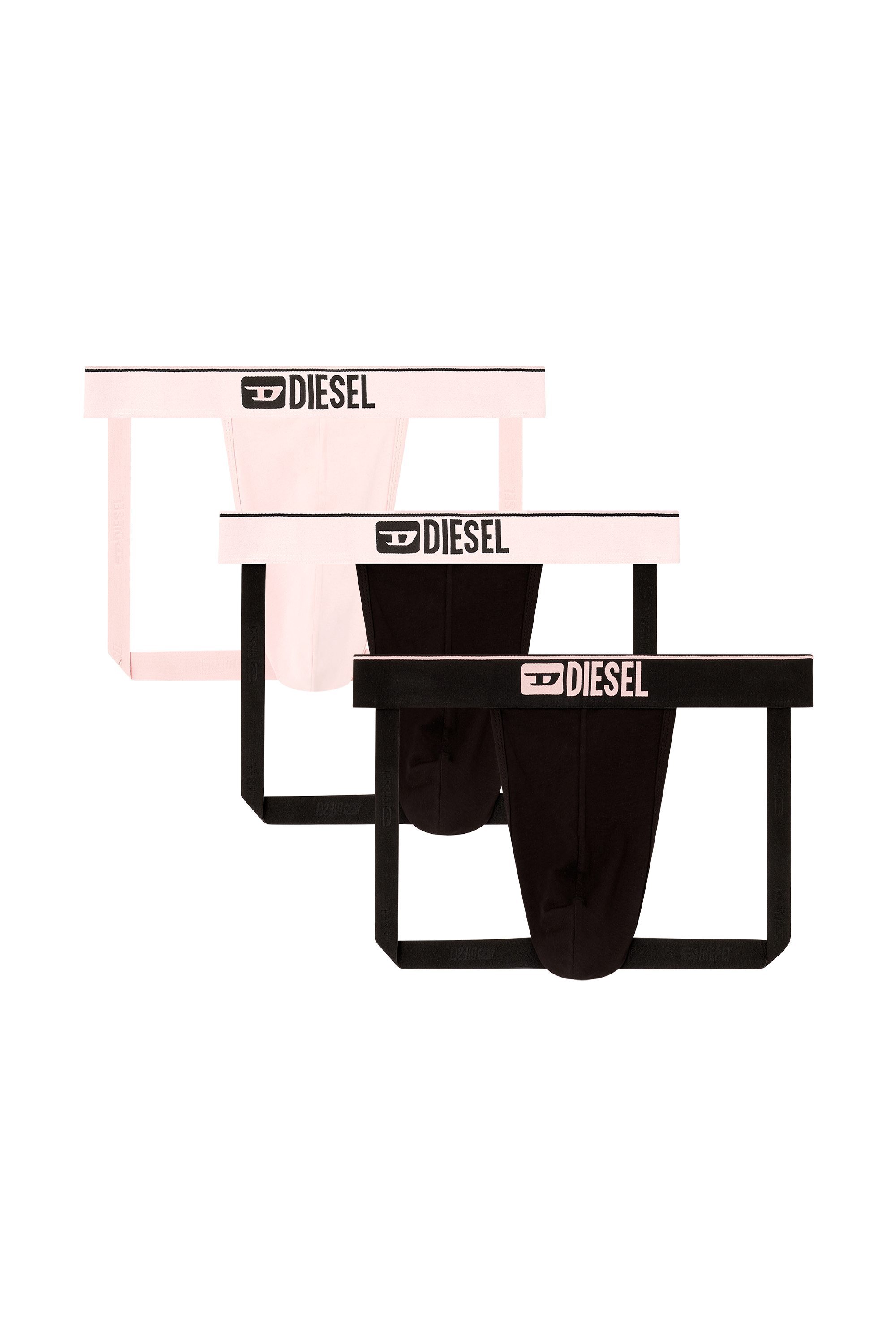 Diesel - UMBR-JOCKYTHREEPACK, Lot de trois jockstraps avec logo sur le devant Homme in Polychrome - 1