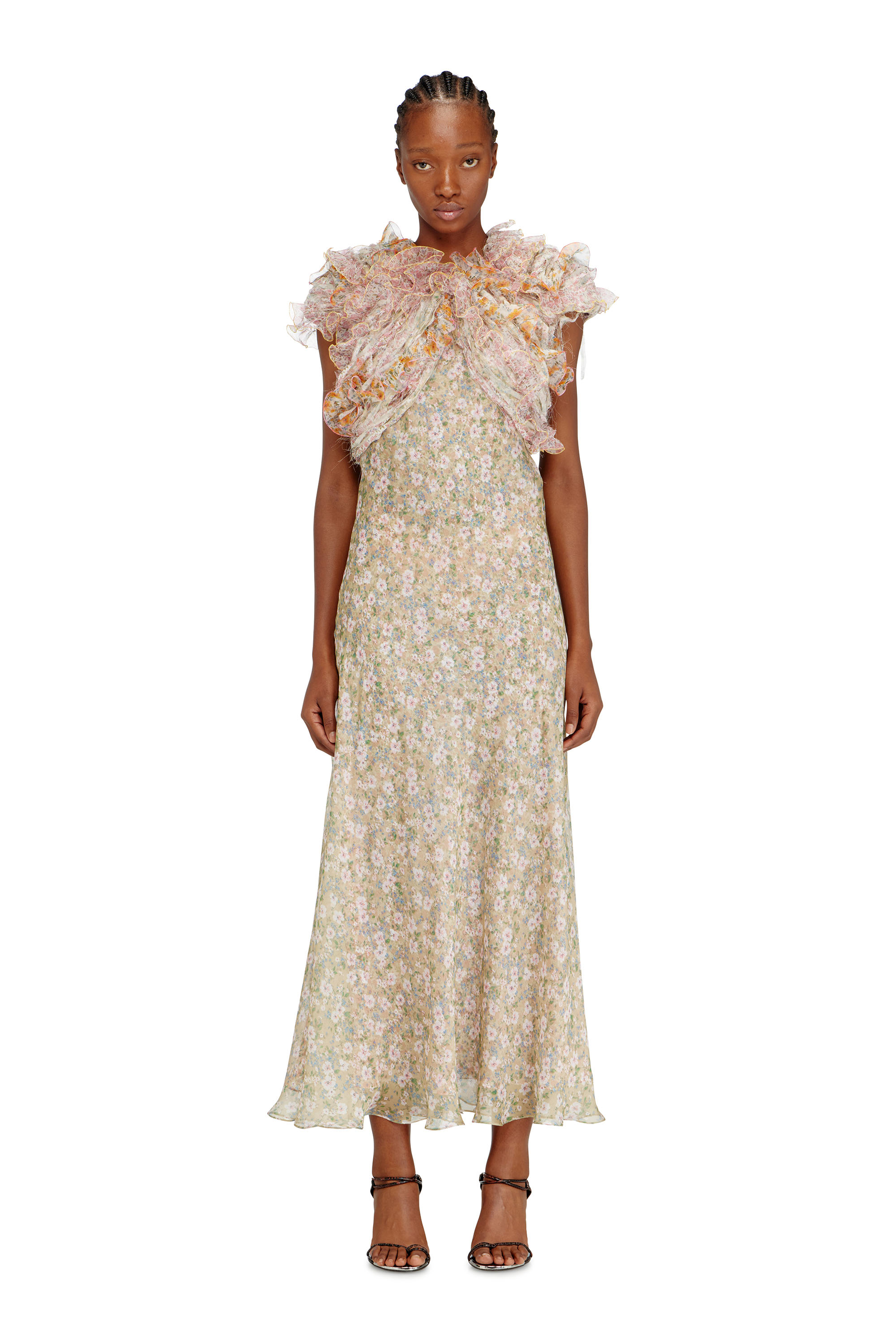 Diesel - D-FIBY, Robe en soie &agrave; imprim&eacute; fleuri Femme in Polychrome - 3