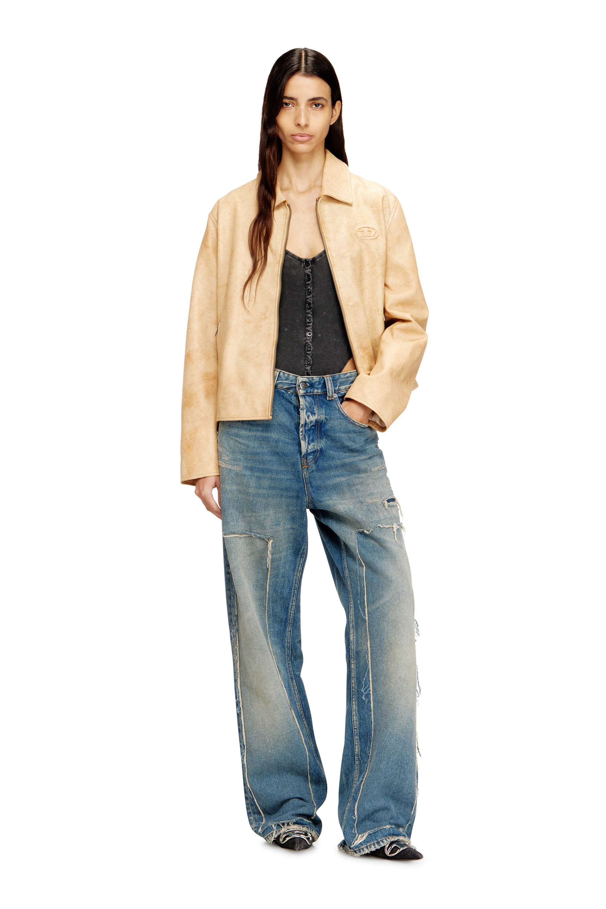 Diesel - L-AMAR-A-FEM-S1, Veste coach en cuir trait&eacute; Femme in ToBeDefined - 1