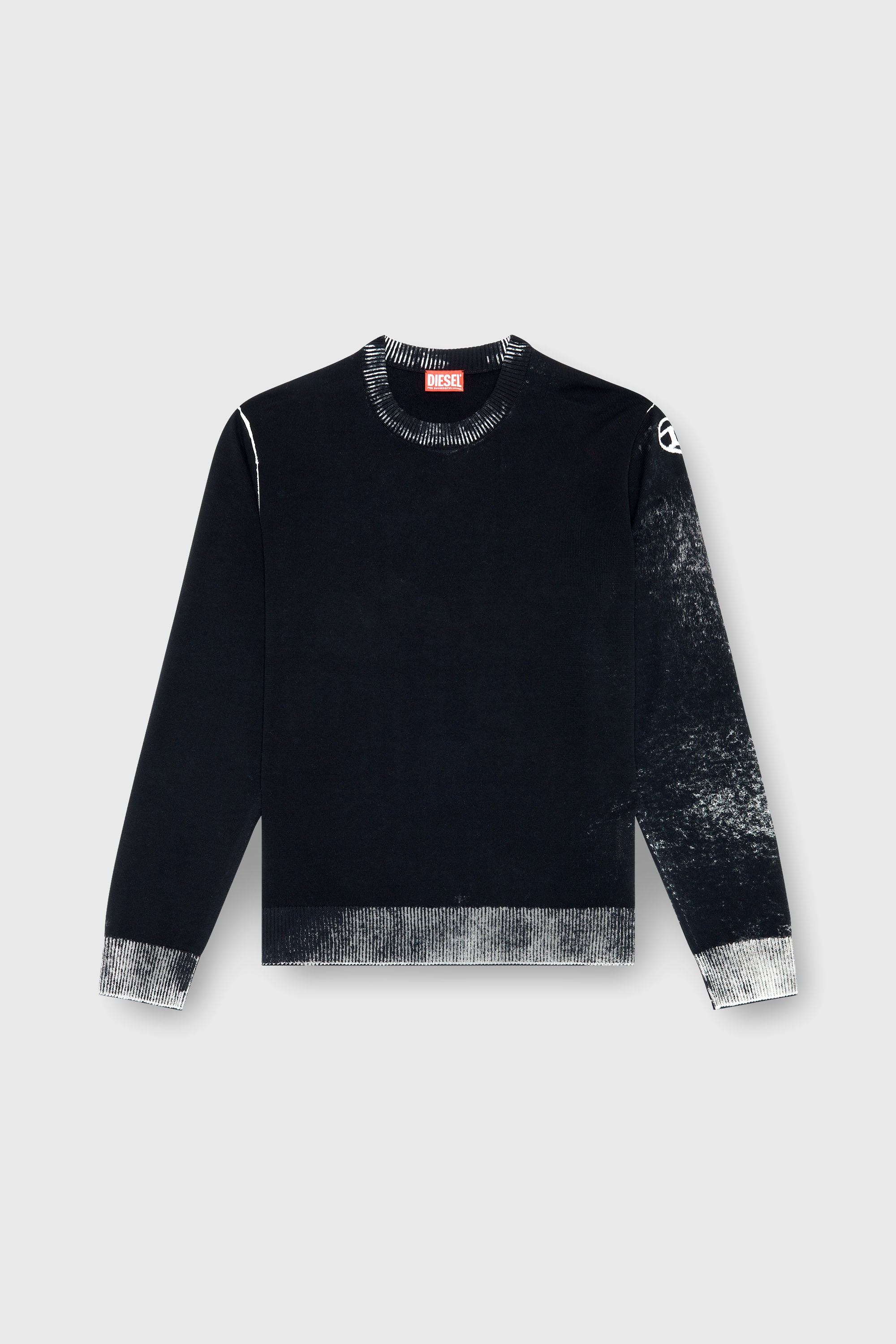 Diesel - K-LARENCE-B, Pull en coton avec imprim&eacute; invers&eacute; Homme in Noir - 2