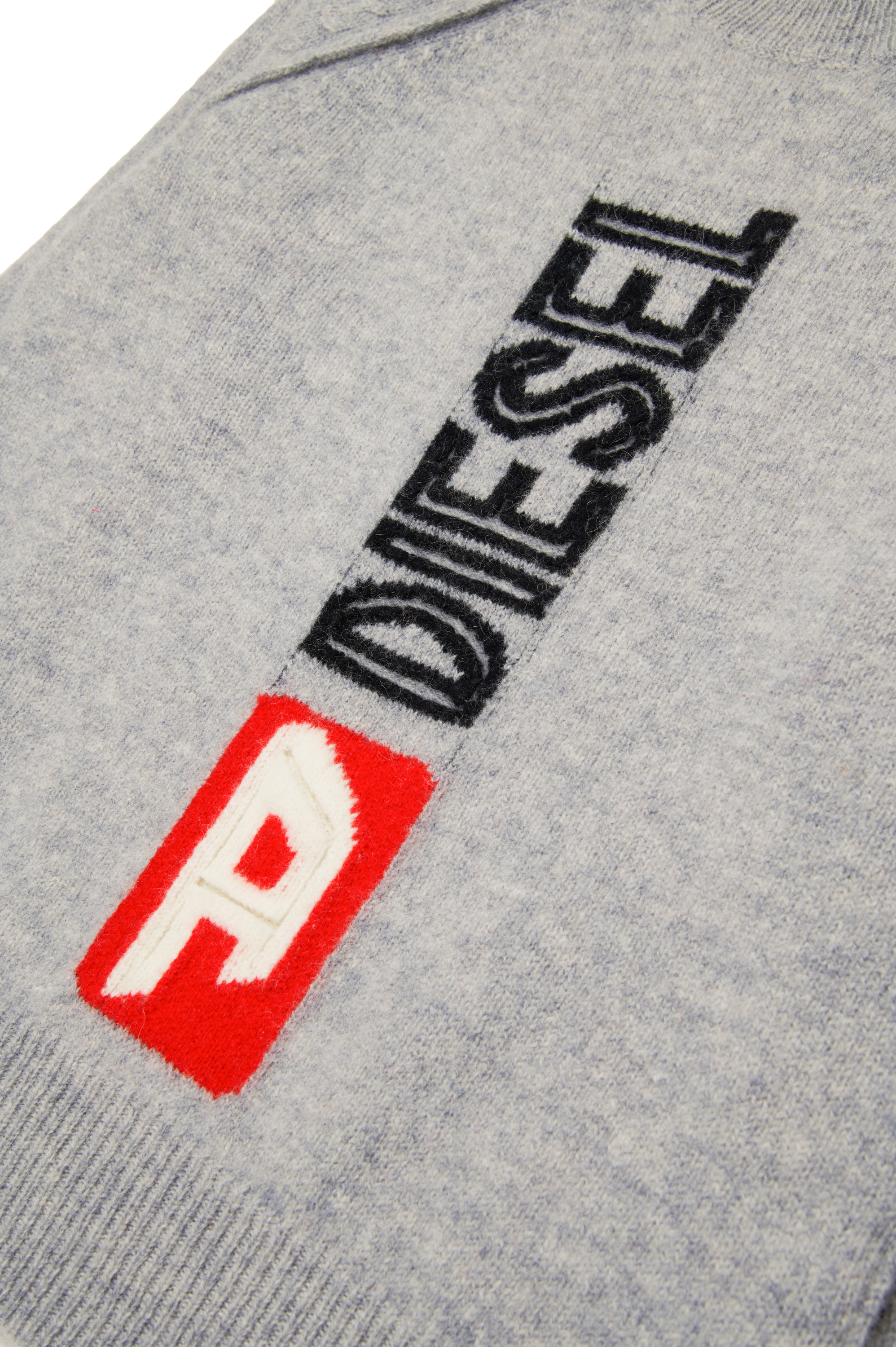 Diesel - KSARIA OVER, Mixte Pull en laine avec logo intarsia in Gris - Image 4