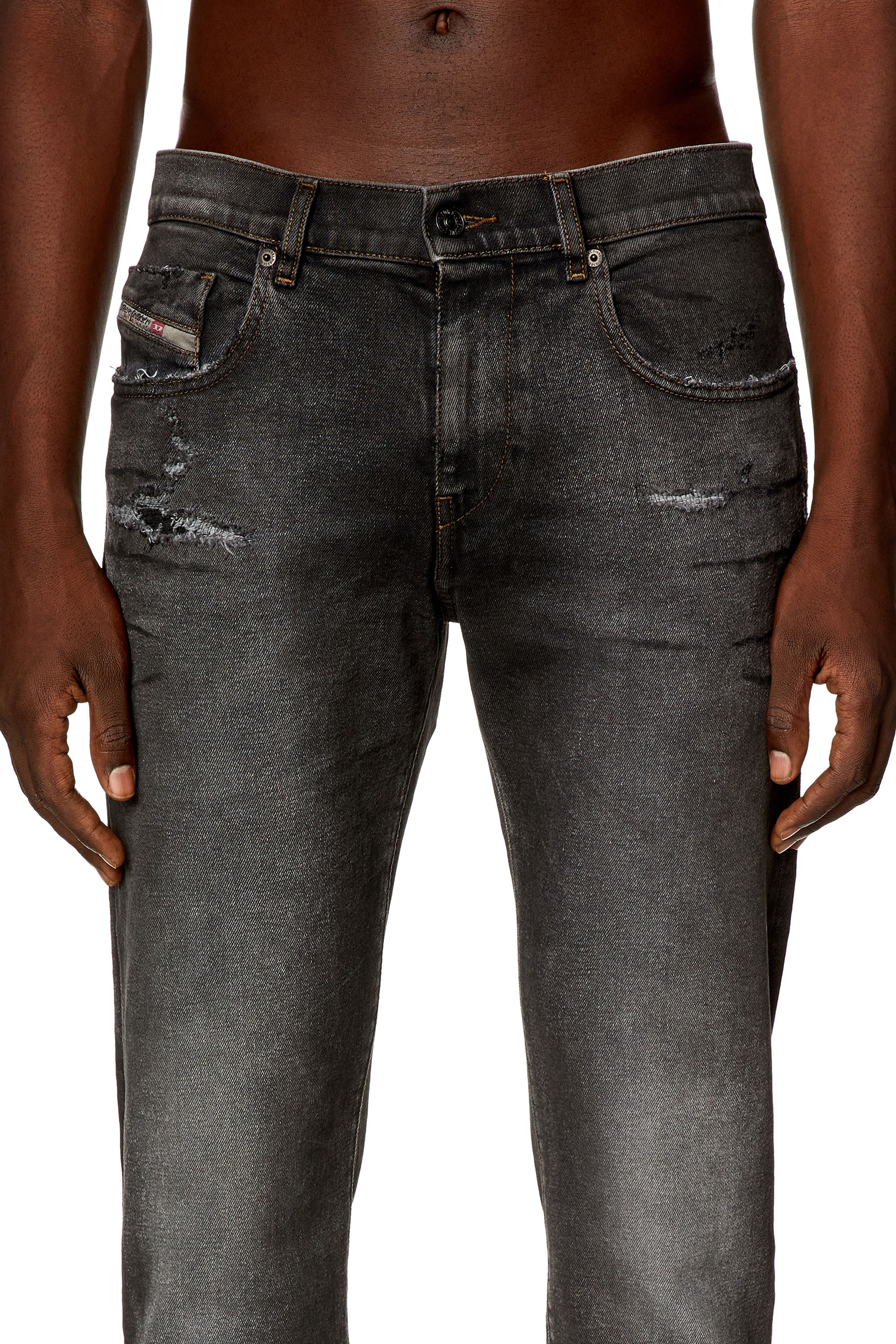 Diesel - Slim Jeans 2019 D-Strukt E9D78, Noir/Gris foncé - Image 3