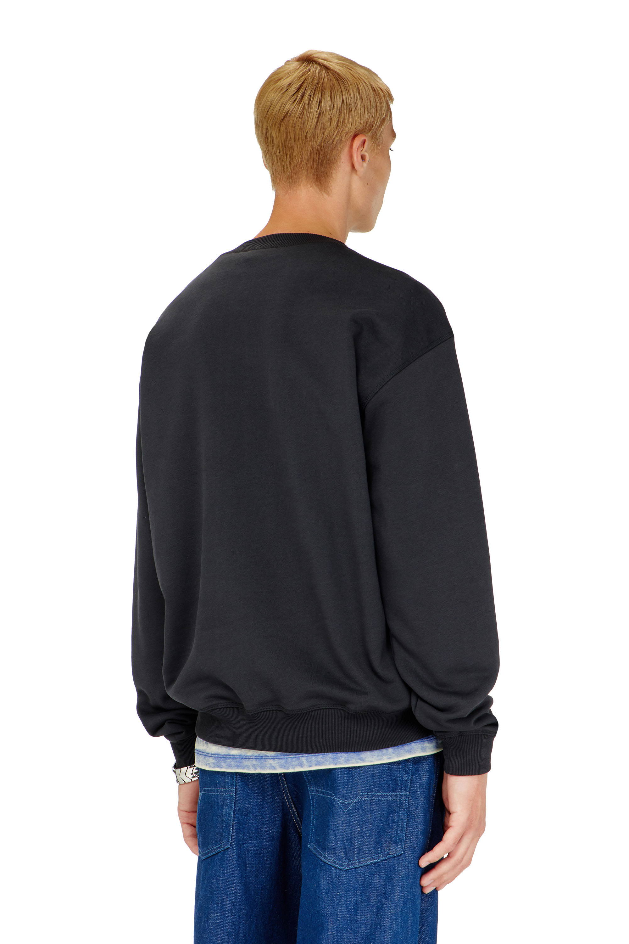 Diesel - S-NORM-IOD, Sweat r&eacute;gulier avec Oval D m&eacute;tallique Homme in Noir - 4