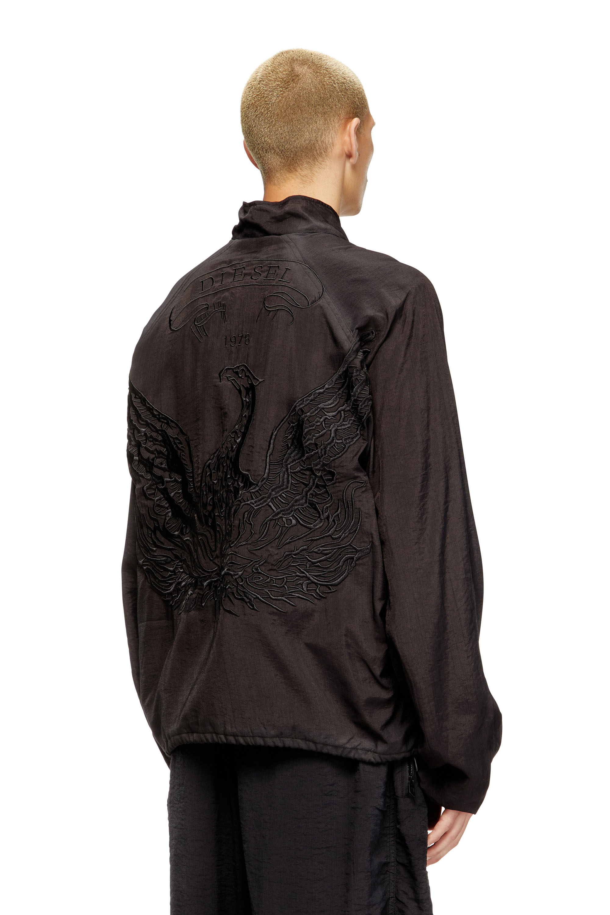 Diesel - J-HENRI-SOUVENIR, Veste de survêtement brodée style souvenir Homme in Gris - 3