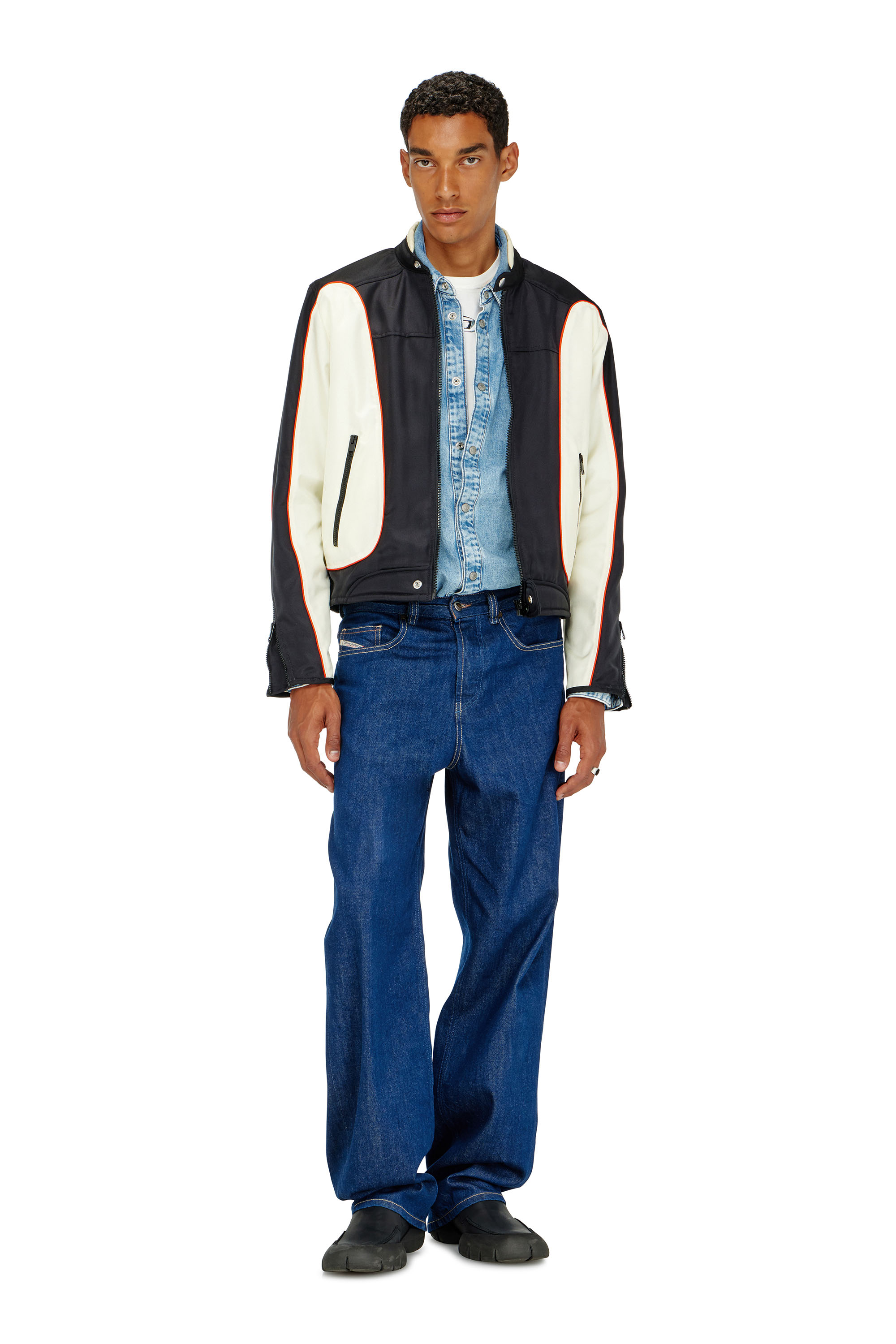 Diesel - J-BLINK-A, Veste biker color-block avec passepoil Homme in Polychrome - 1
