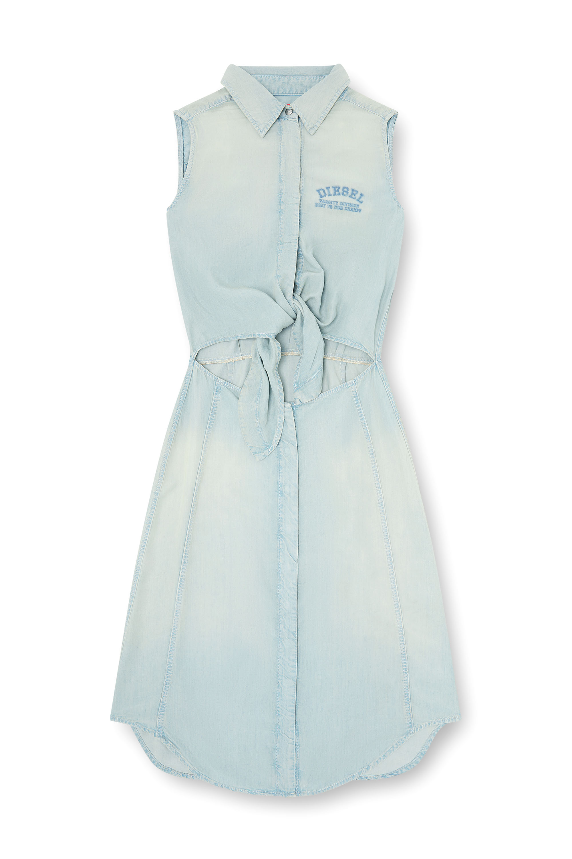 Diesel - DE-SUSY-S, Robe midi en denim fluide effet sali Femme in ToBeDefined - 1