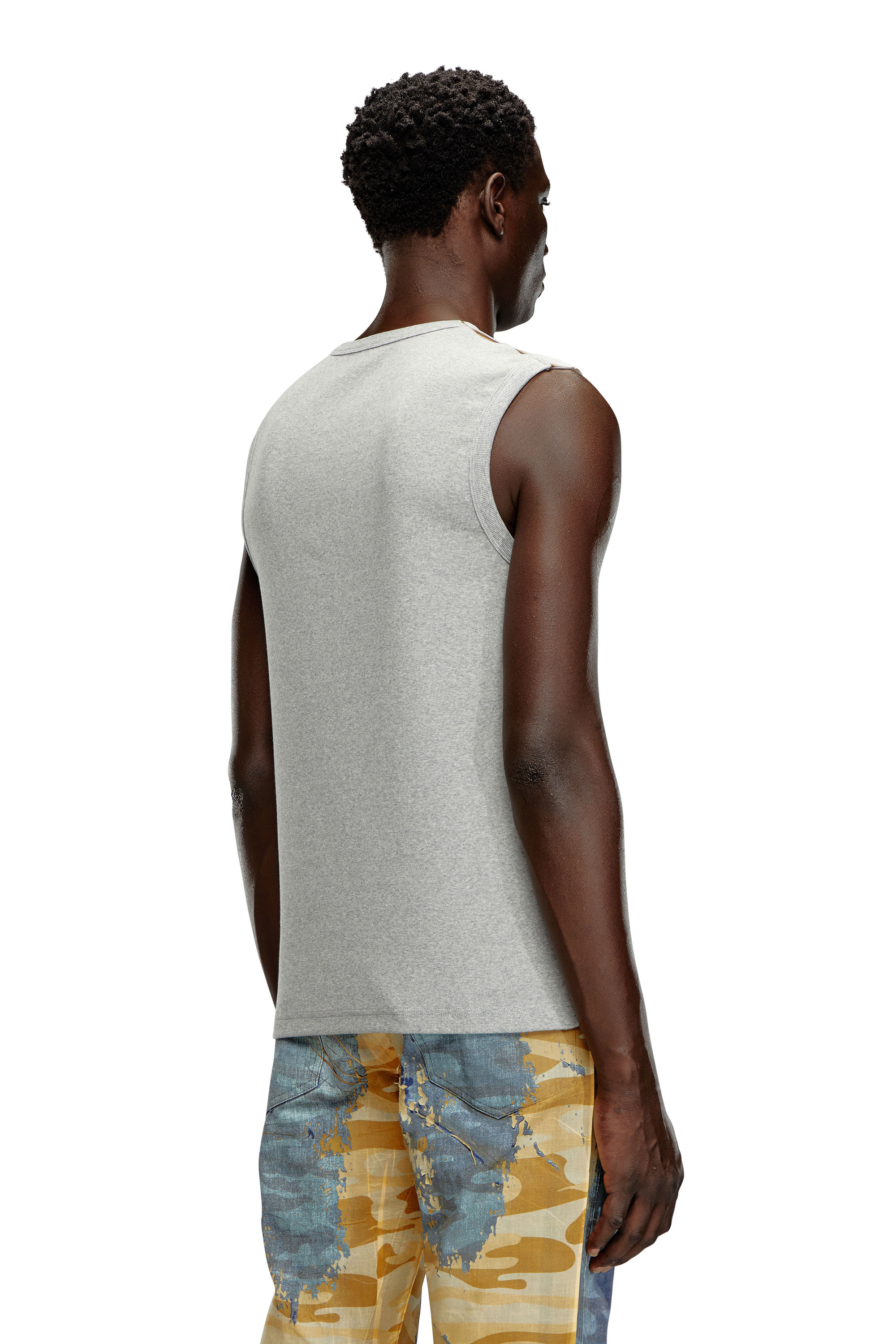 Diesel - T-BISCO-BURN-ART, Top en tulle avec imprimé plastique brûlé Homme in Polychrome - 4