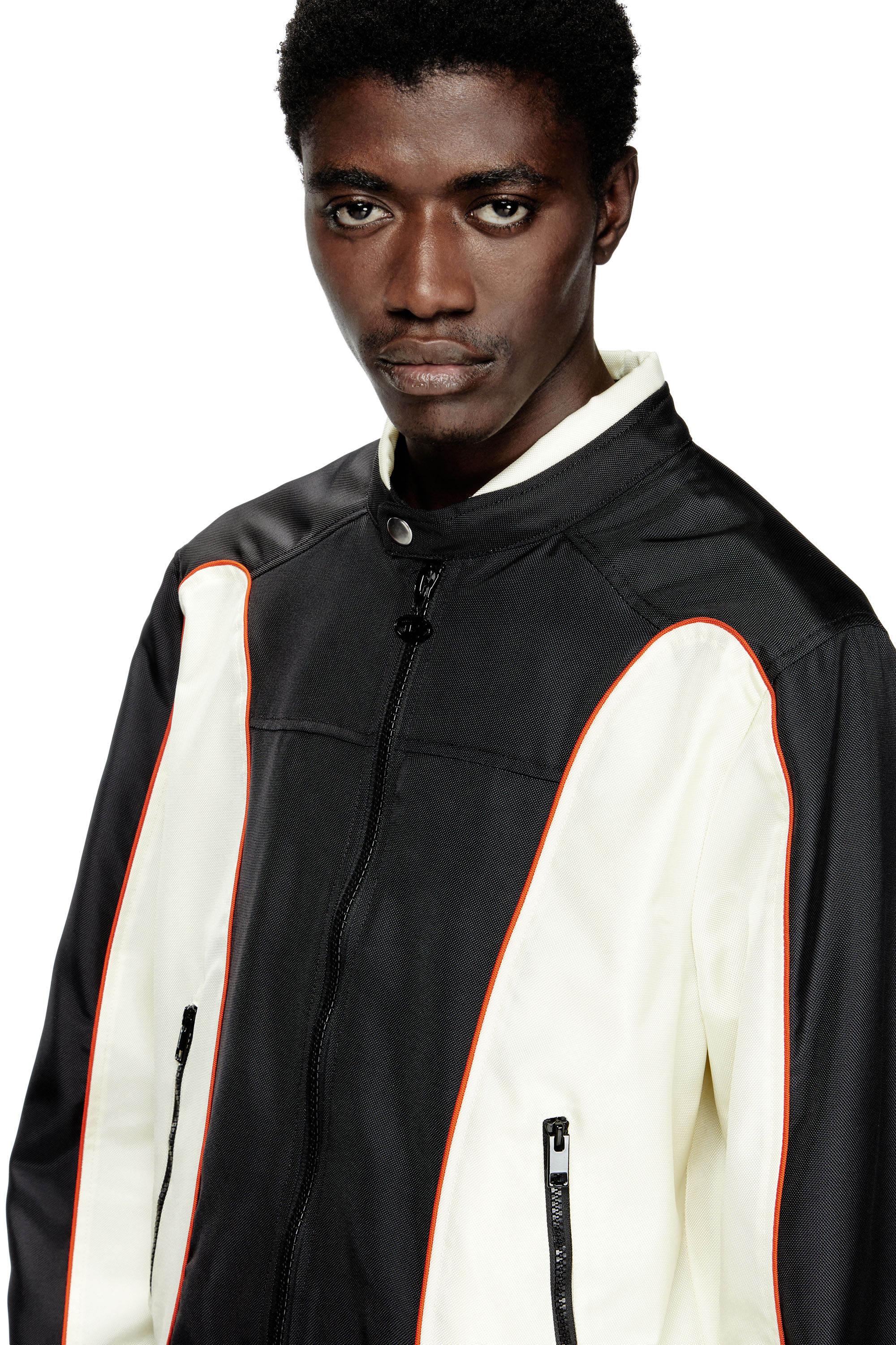 Diesel - J-BLINK-A, Veste biker color-block avec passepoil Homme in Polychrome - 5