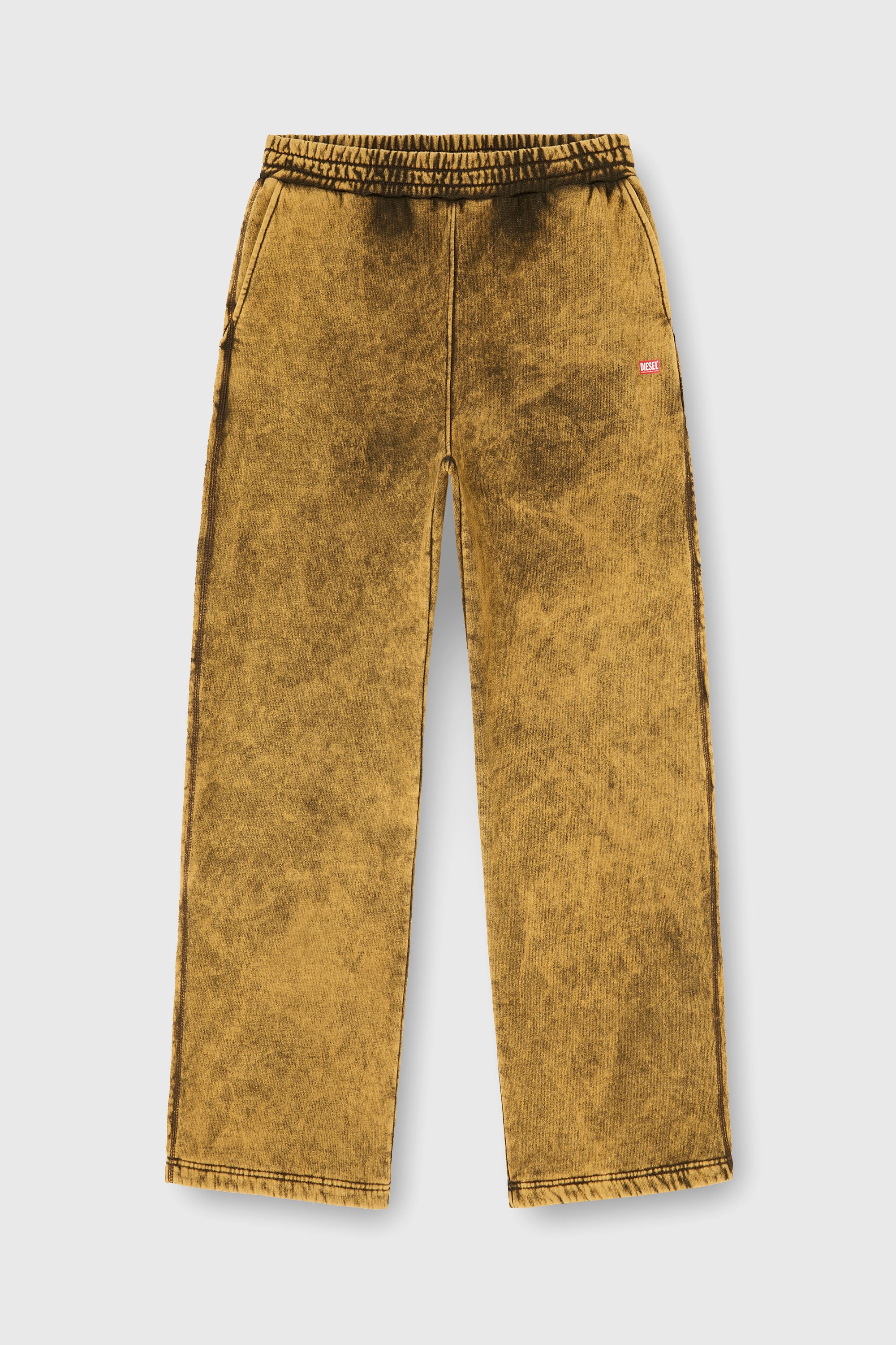Diesel - P-MARTAINS-RAW, Pantalon de surv&ecirc;tement acid wash &agrave; bords bruts Homme in Marron - 2