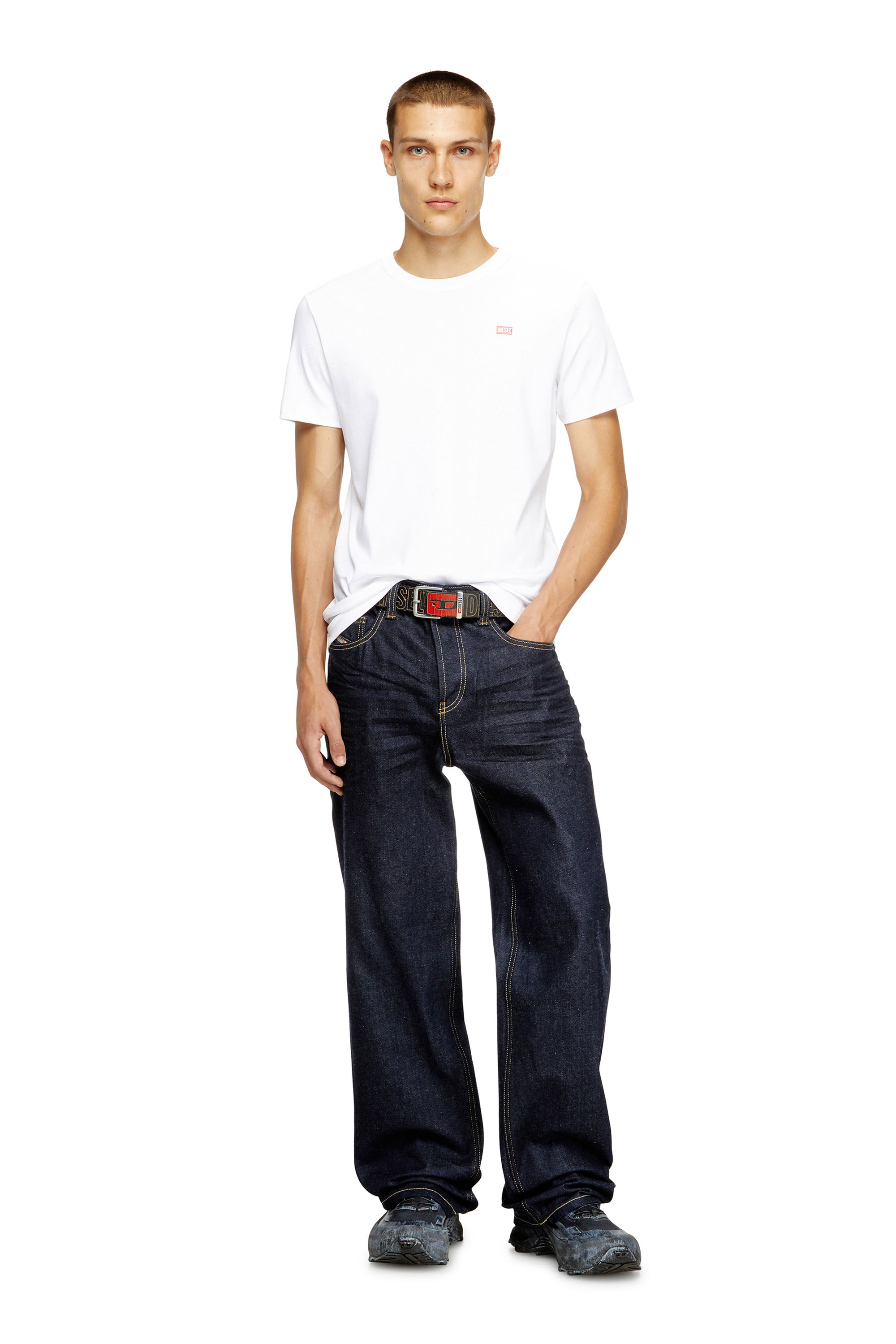 Diesel - T-MIEGOR-K77, T-shirt en coton mercerisé Homme in Blanc - 2