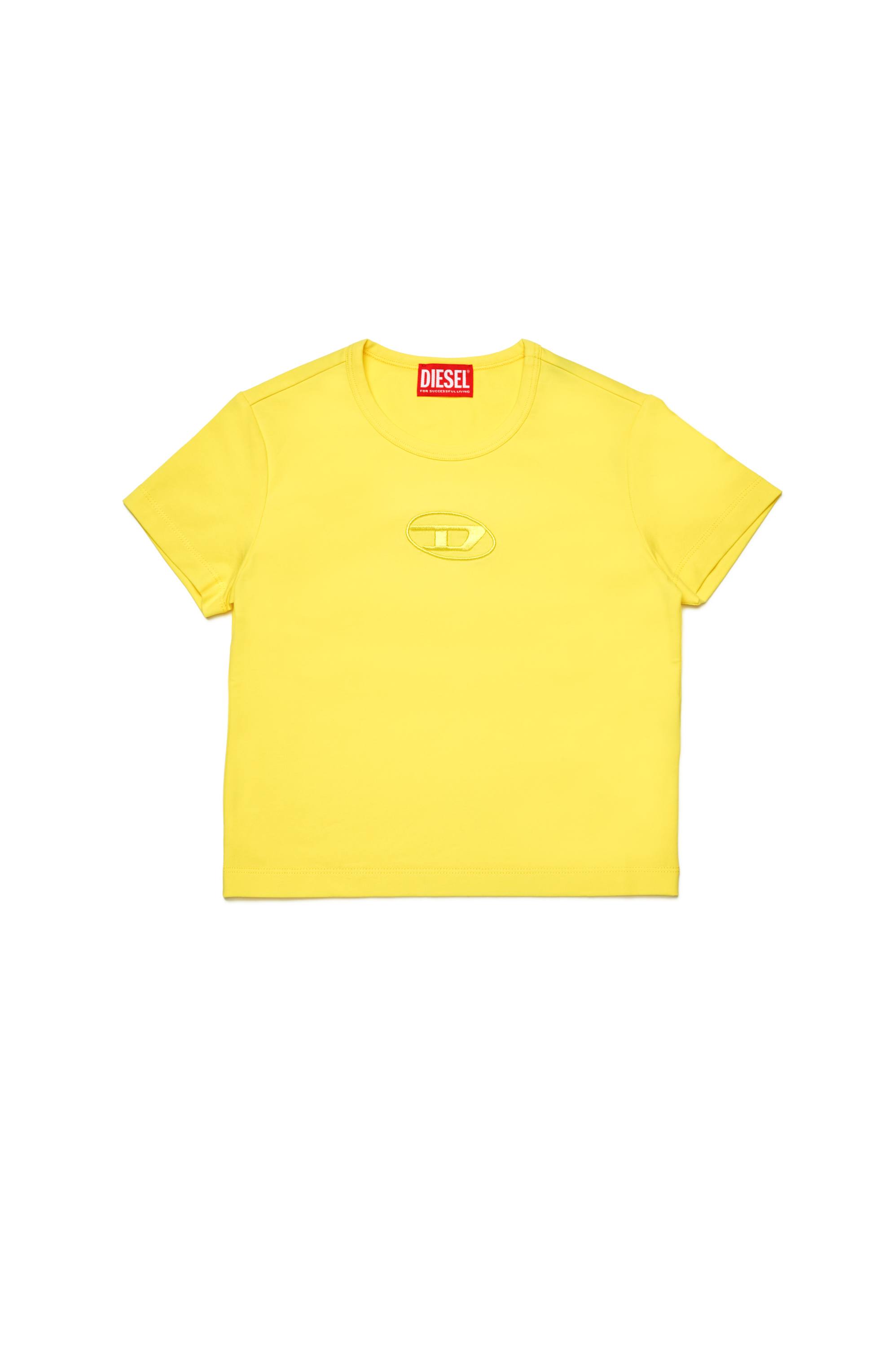 Diesel - TANGIEX, Femme T-shirt avec broderie Oval D ton sur ton in Jaune - Image 1