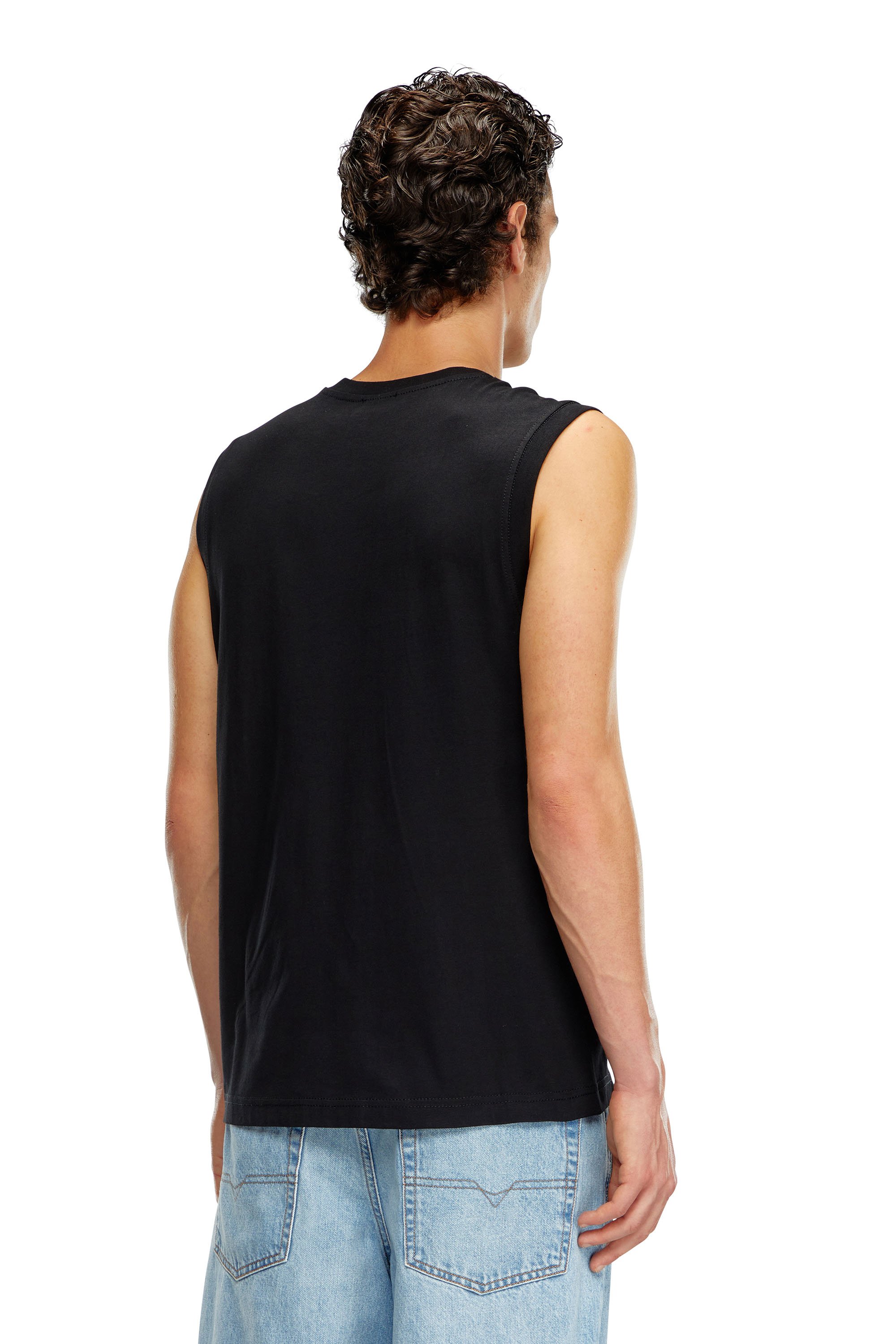 Diesel - T-ISCO-DIV, Man Tank top with chest logo print in Black - Image 4