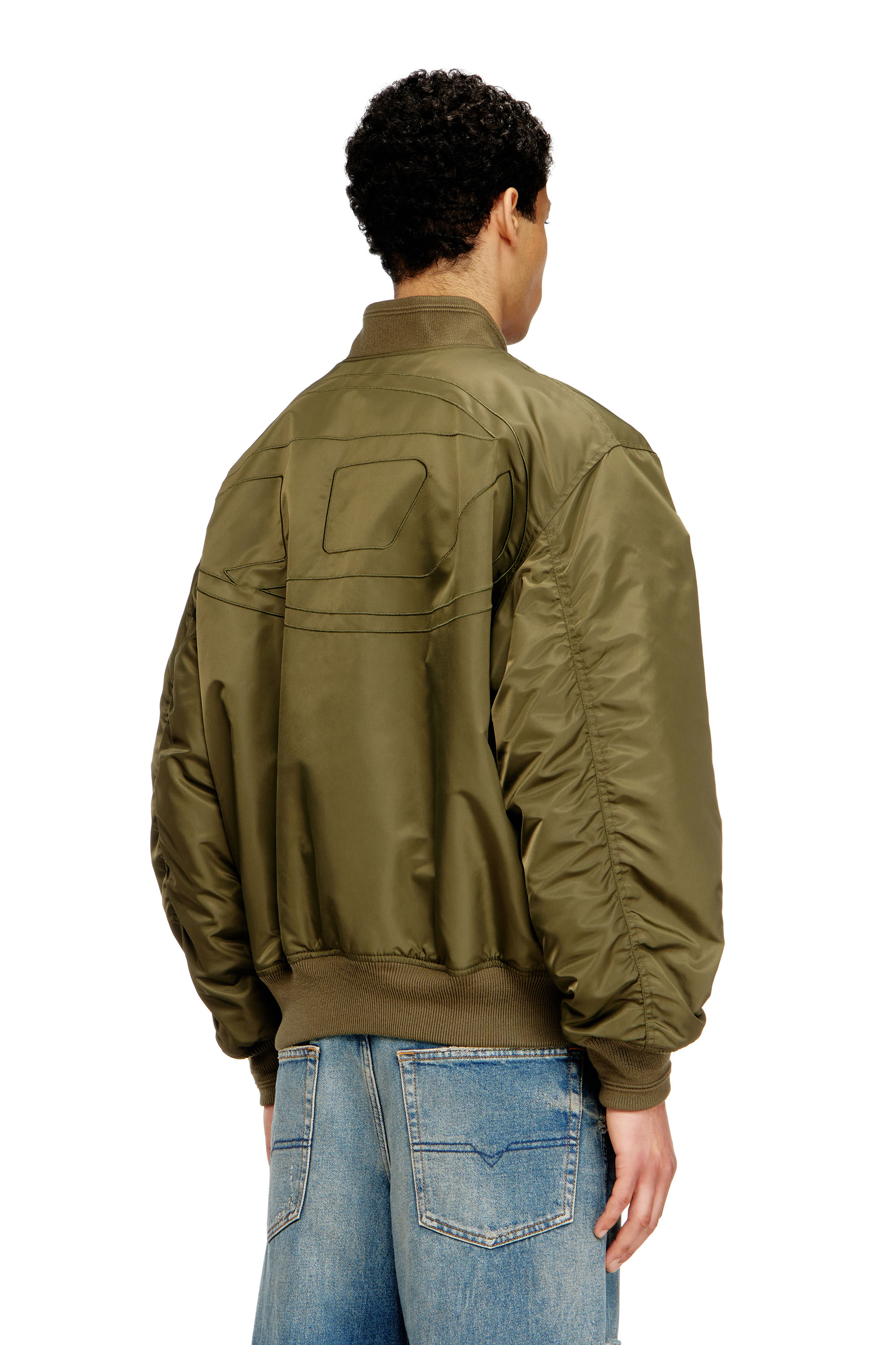 Diesel - W-TYPE-D1, Blouson aviateur rembourré avec broderie Oval D Homme in Polychrome - 4
